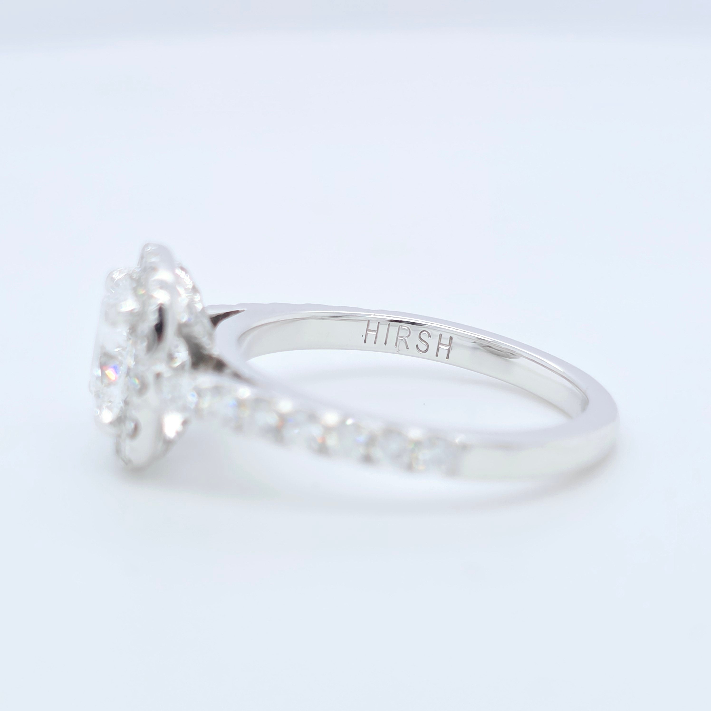 Pre-Owned Hirsh London Regal Diamond Ring – 1.02ct Cushion Cut in Platinum Chloe's Jewellers