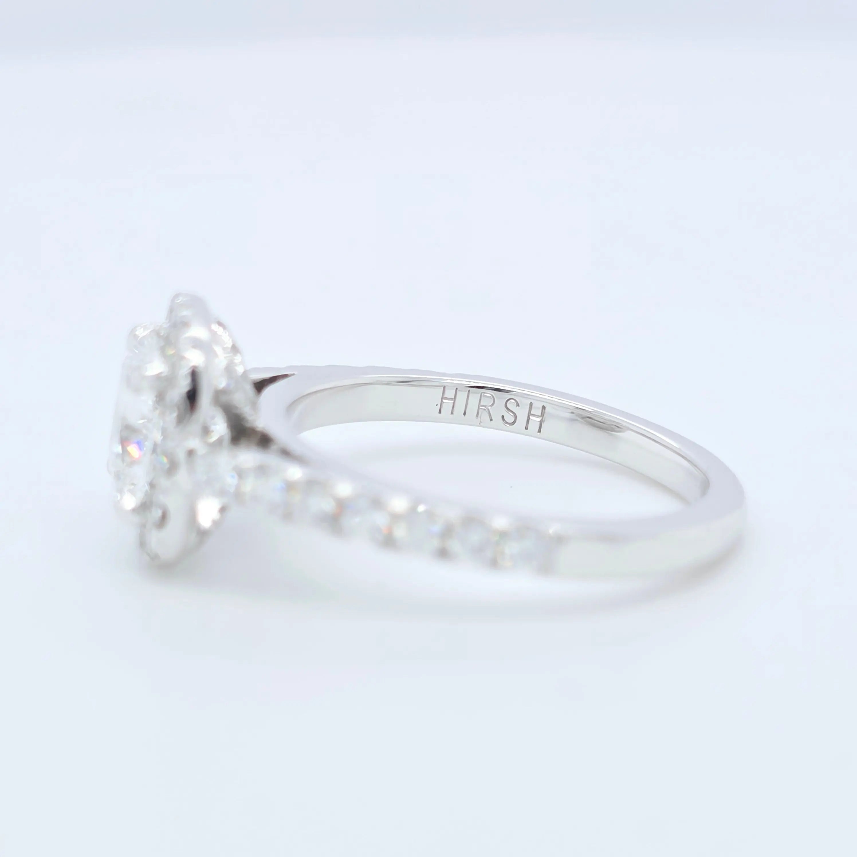 Pre-Owned Hirsh London Regal Diamond Ring – 1.02ct Cushion Cut in Platinum Chloe's Jewellers