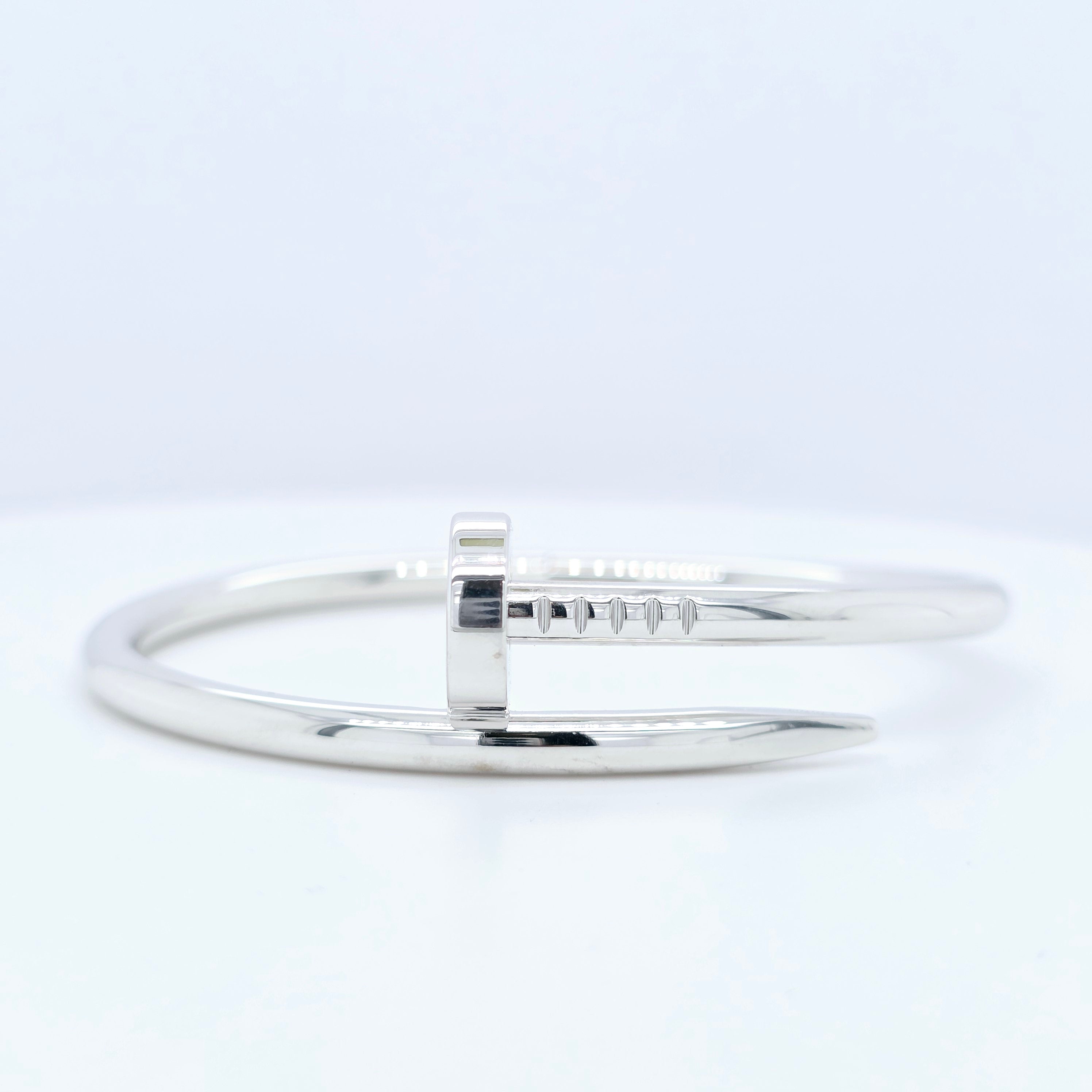 Pre-Owned Cartier Juste Un Clou Bracelet | 18K White Gold, Size 15 Chloe's Jewellers