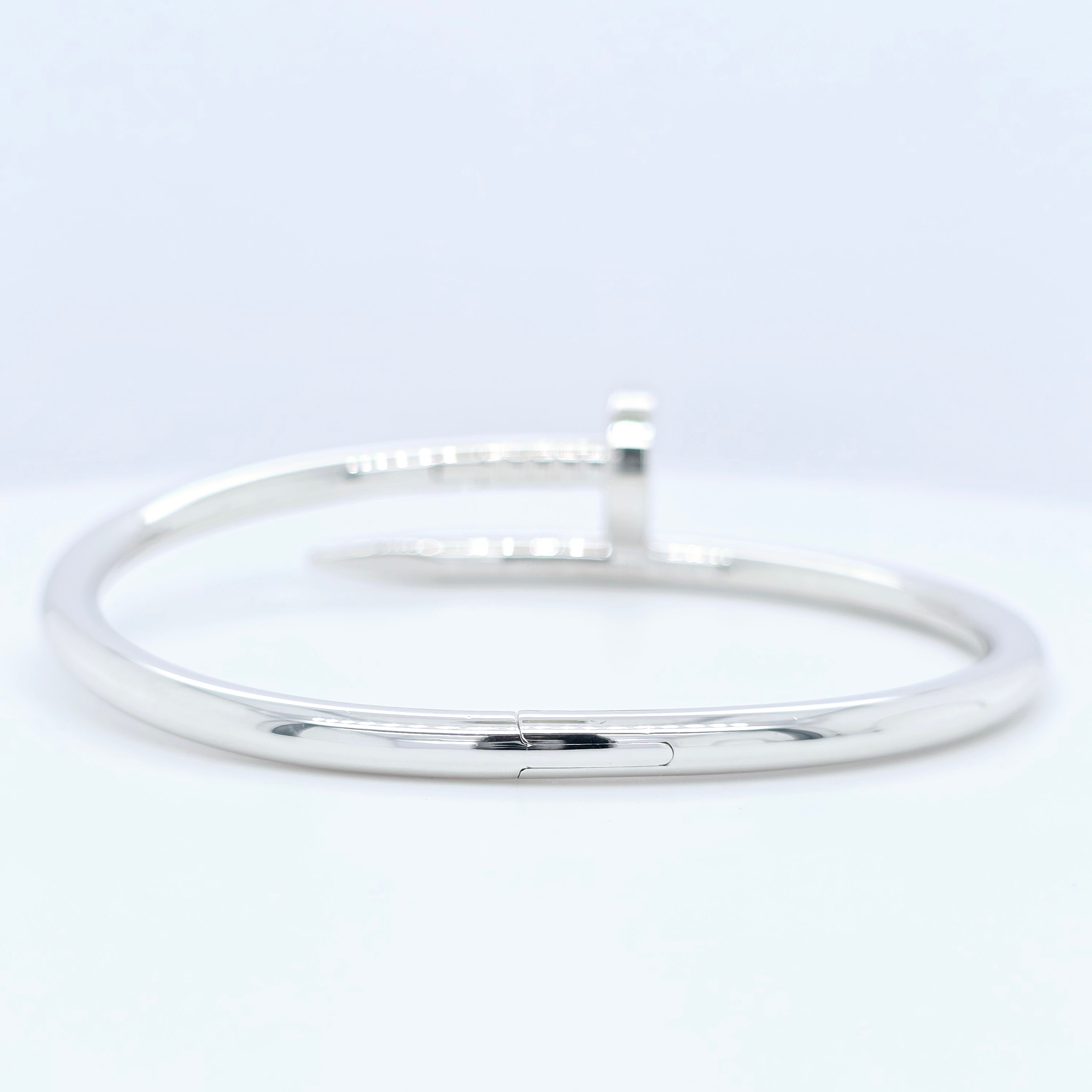 Pre-Owned Cartier Juste Un Clou Bracelet | 18K White Gold, Size 15 Chloe's Jewellers