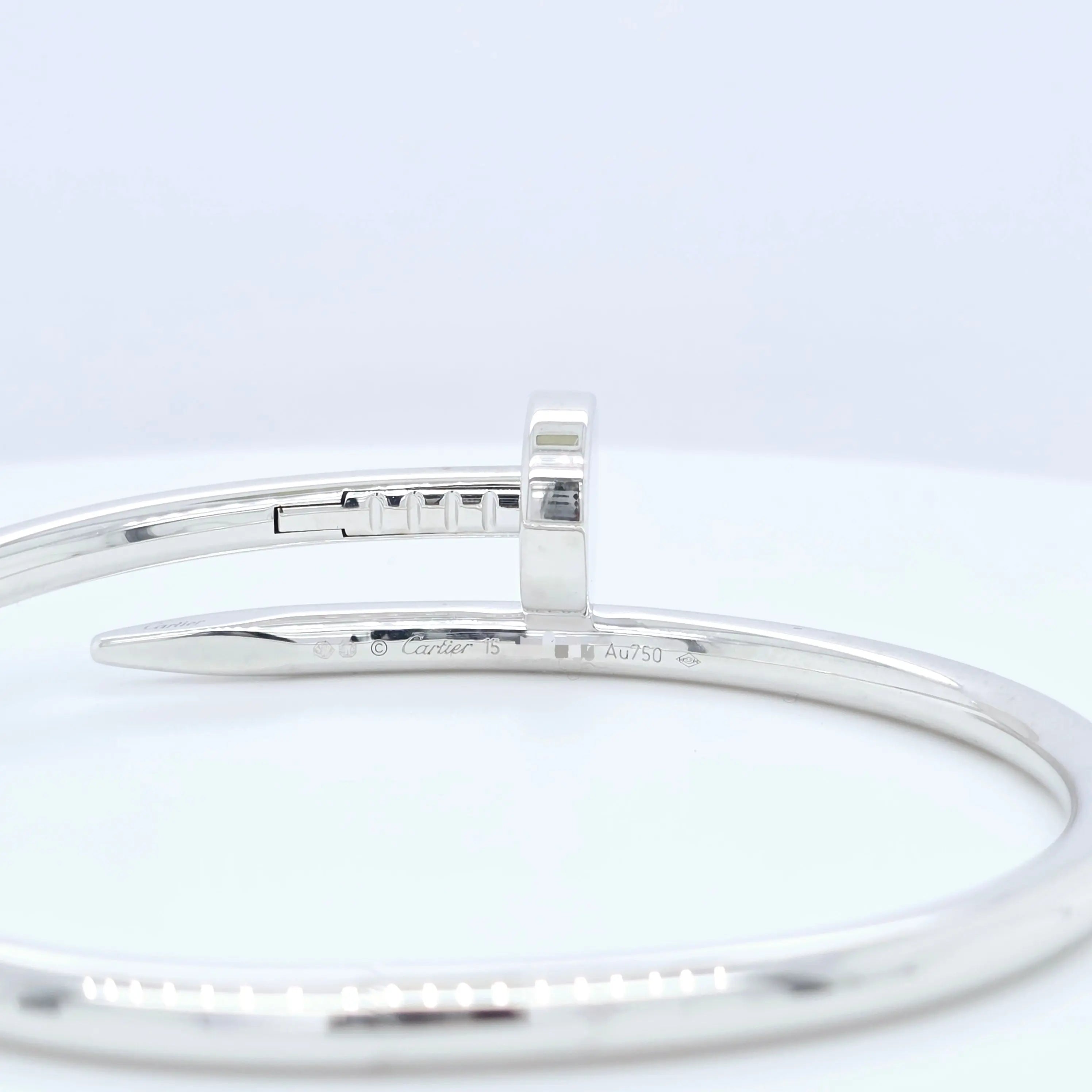 Pre-Owned Cartier Juste Un Clou Bracelet | 18K White Gold, Size 15 Chloe's Jewellers