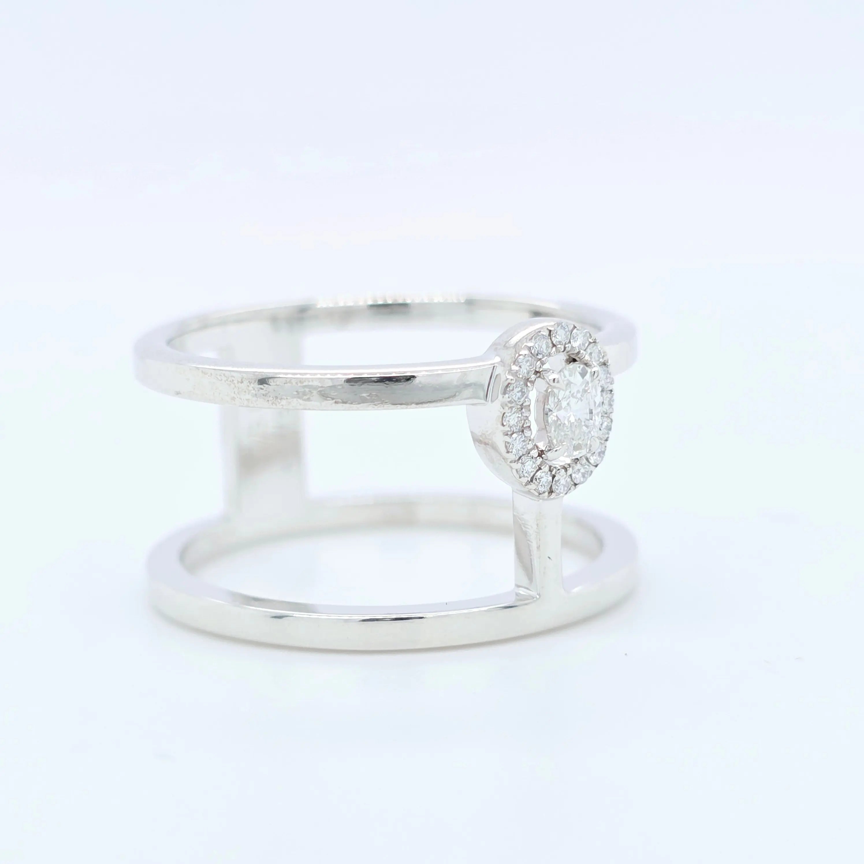 Pre-Owned Messika Glam’Azone 2 Row Ring | 0.15ct Diamonds, 18K Gold | Size 53 Chloe's Jewellers