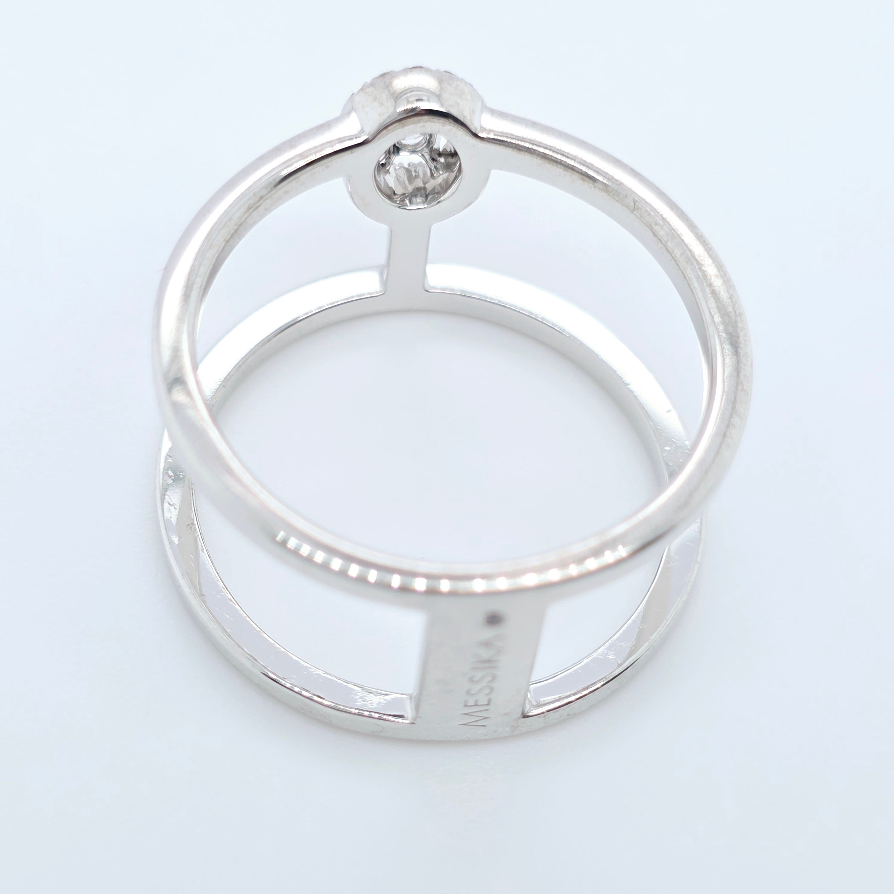 Pre-Owned Messika Glam’Azone 2 Row Ring | 0.15ct Diamonds, 18K Gold | Size 53 Chloe's Jewellers