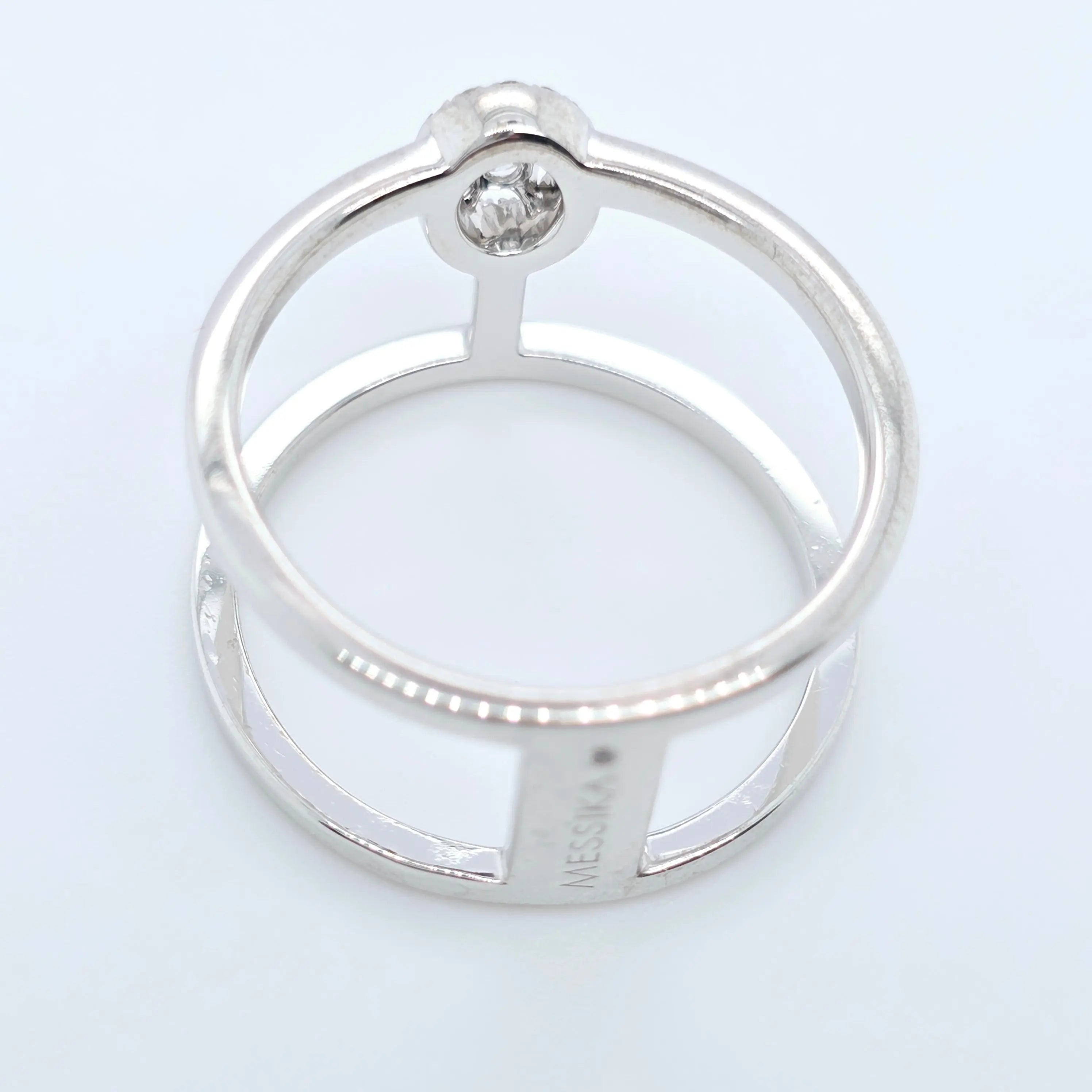Pre-Owned Messika Glam’Azone 2 Row Ring | 0.15ct Diamonds, 18K Gold | Size 53 Chloe's Jewellers