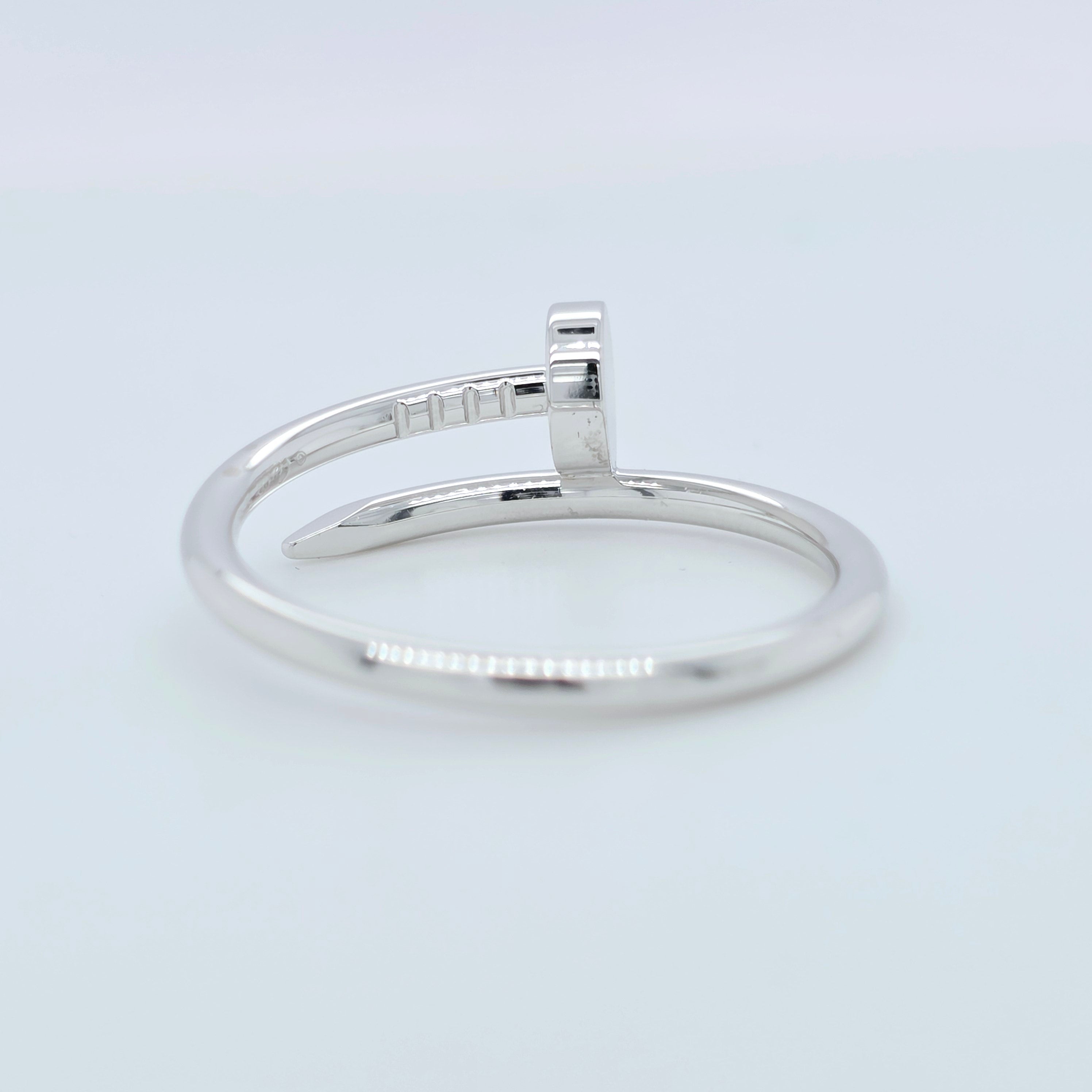 Pre-Owned Cartier Juste Un Clou Ring – Small Model in 18K White Gold Chloe's Jewellers
