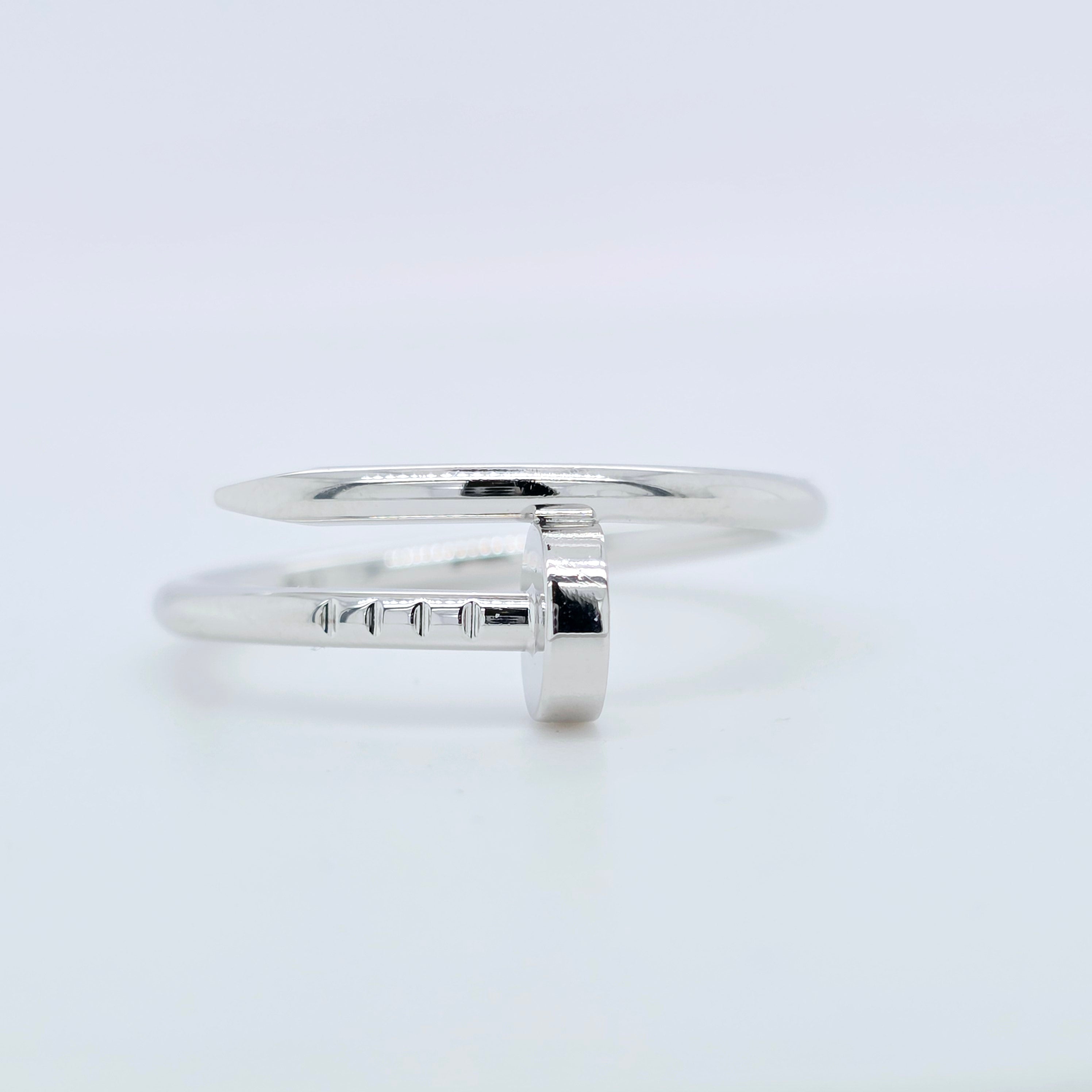Pre-Owned Cartier Juste Un Clou Ring – Small Model in 18K White Gold Chloe's Jewellers