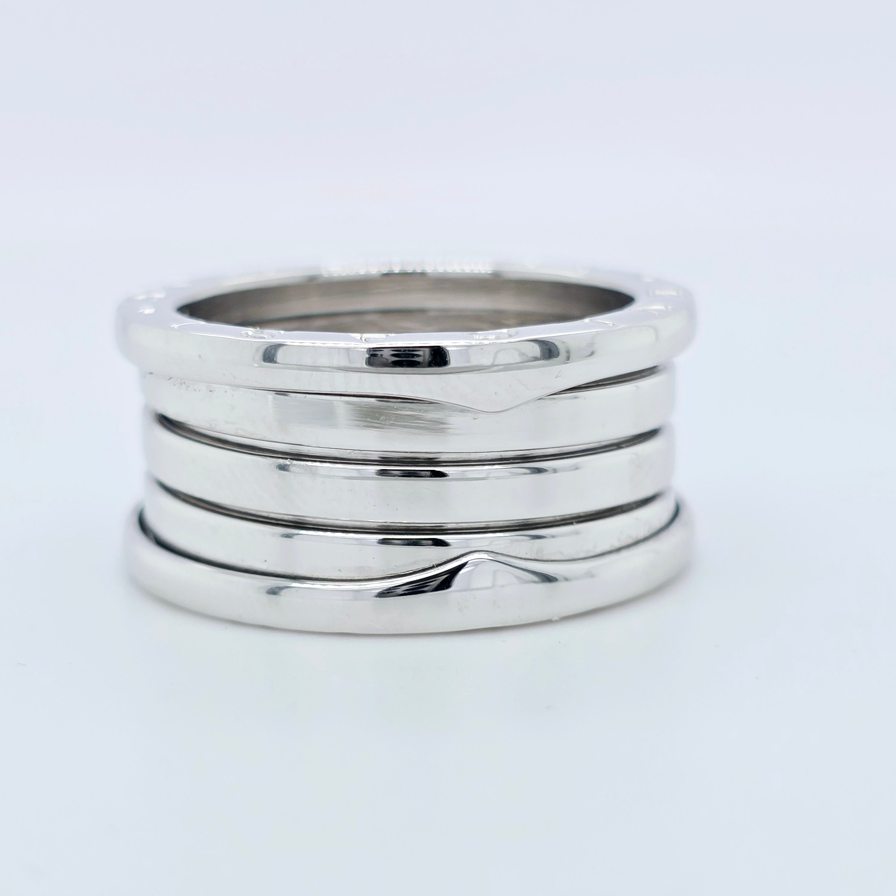Pre-Owned Bvlgari B.zero1 Five-Band Ring | 18K White Gold, Size 56 Chloe's Jewellers