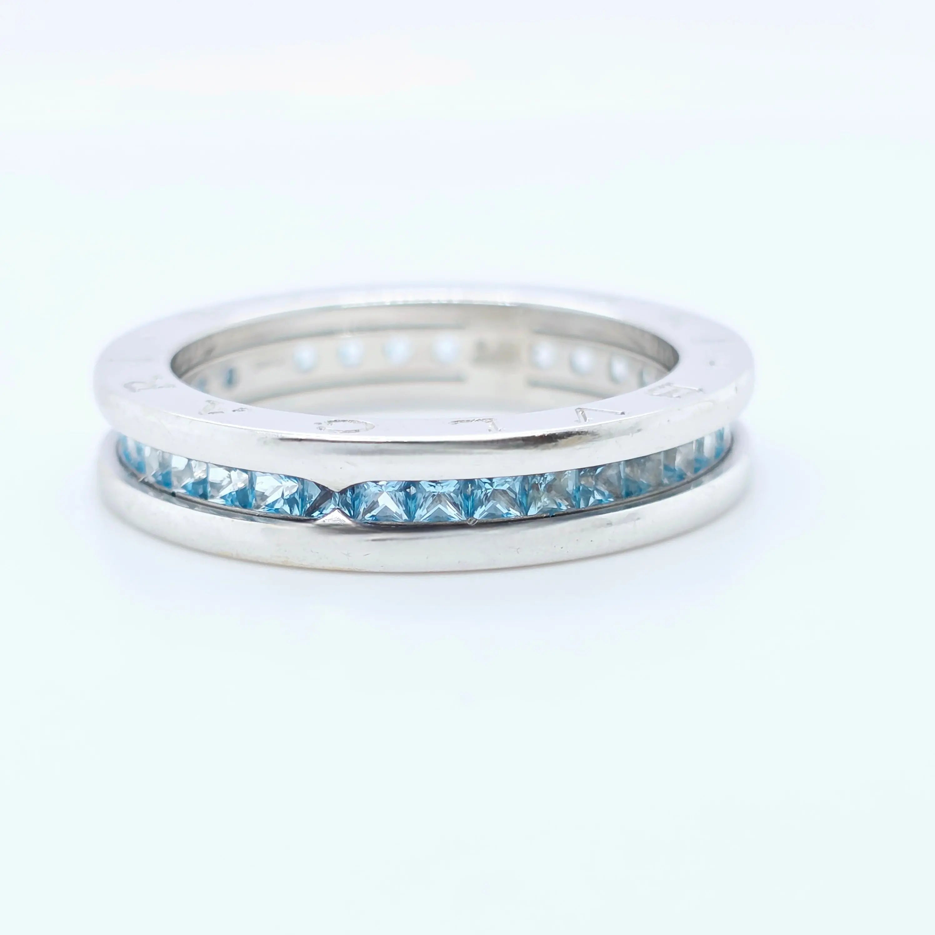 Pre-Owned Bvlgari B.zero1 Blue Topaz Ring | 18K White Gold, Size 60 Chloe's Jewellers