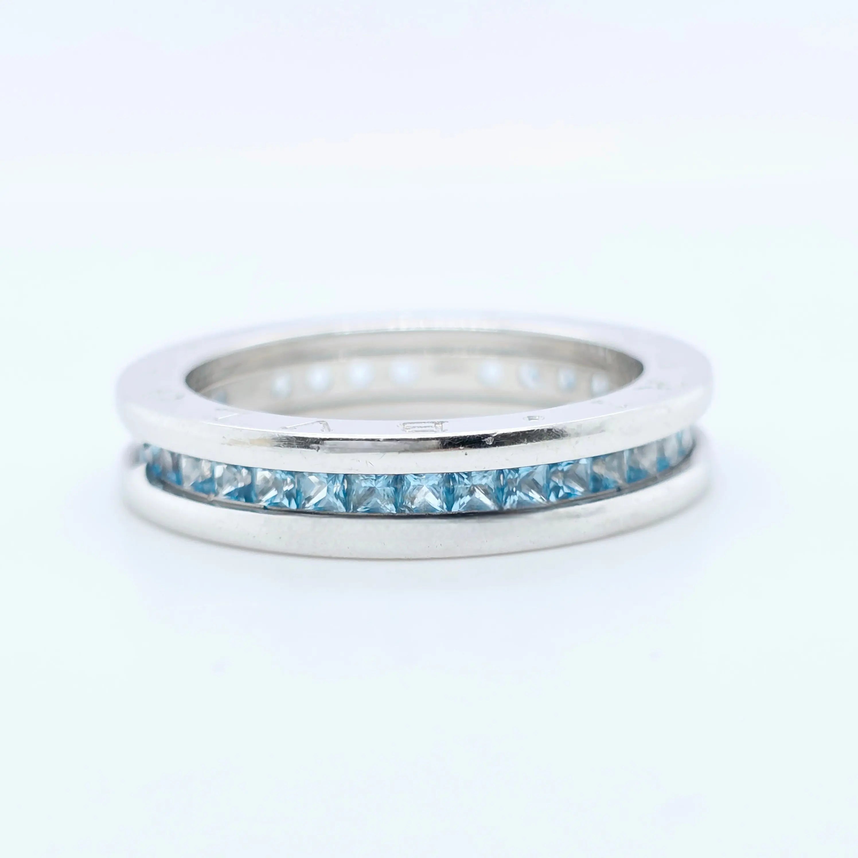Pre-Owned Bvlgari B.zero1 Blue Topaz Ring | 18K White Gold, Size 60 Chloe's Jewellers