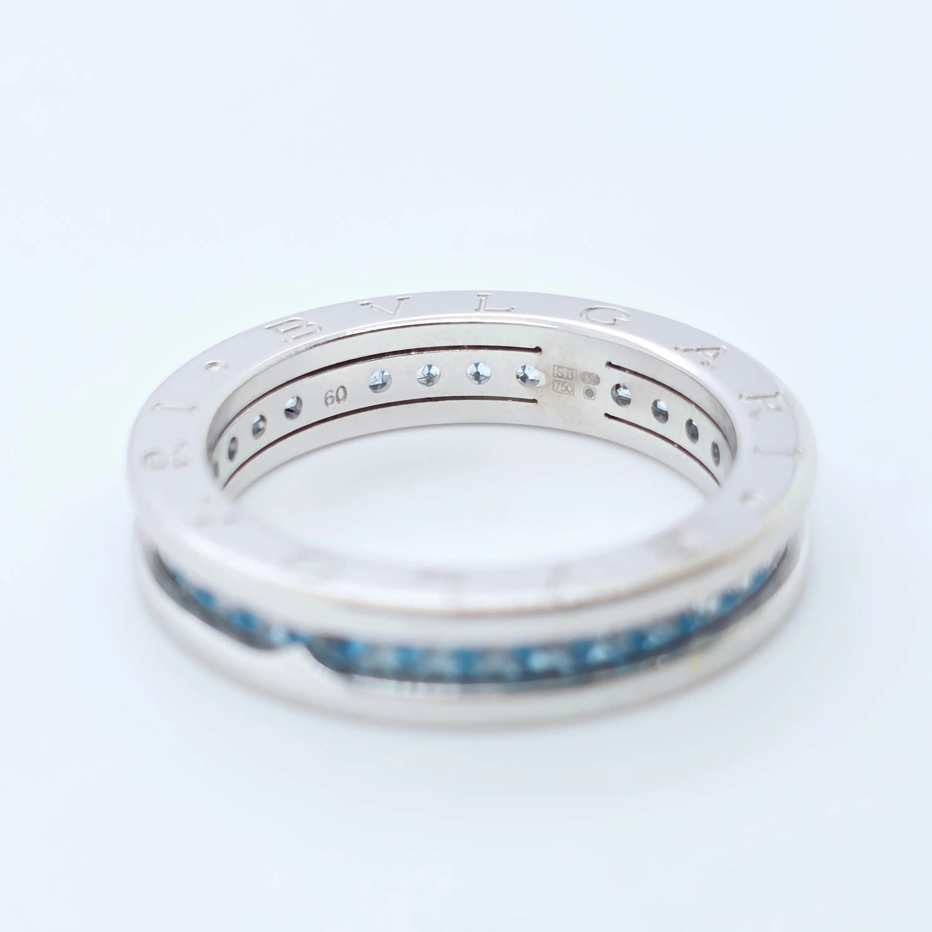 Pre-Owned Bvlgari B.zero1 Blue Topaz Ring | 18K White Gold, Size 60 Chloe's Jewellers