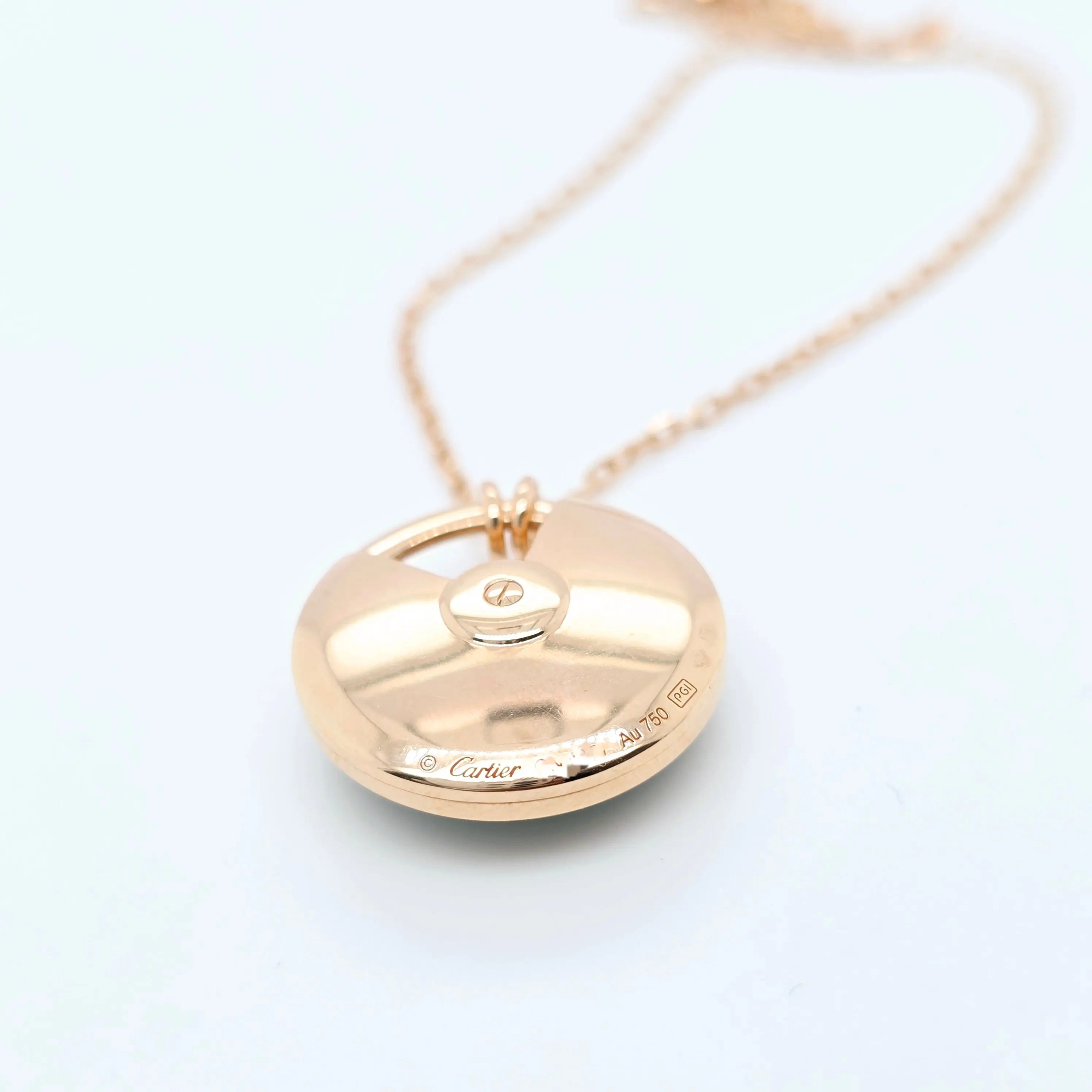 Pre-Owned Amulette de Cartier Necklace | 18K Rose Gold, Malachite Chloe's Jewellers