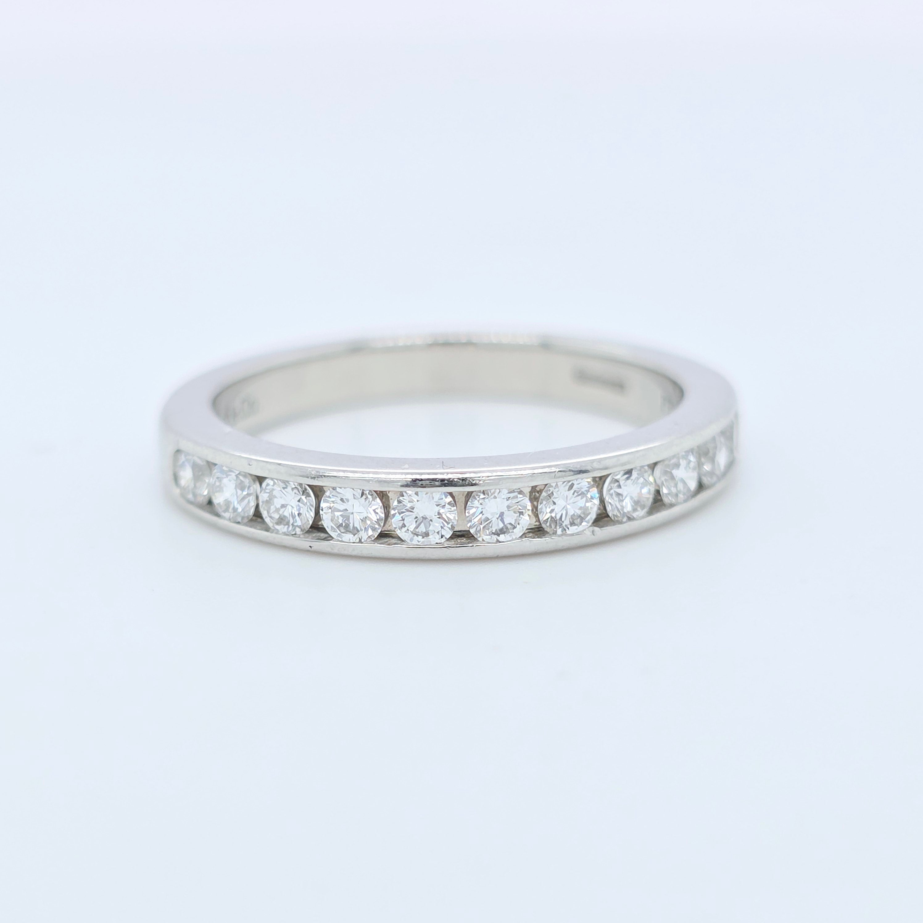 Tiffany & Co. Tiffany Setting Half Set Diamond Wedding Band,0.39ct, Platinum,3mm