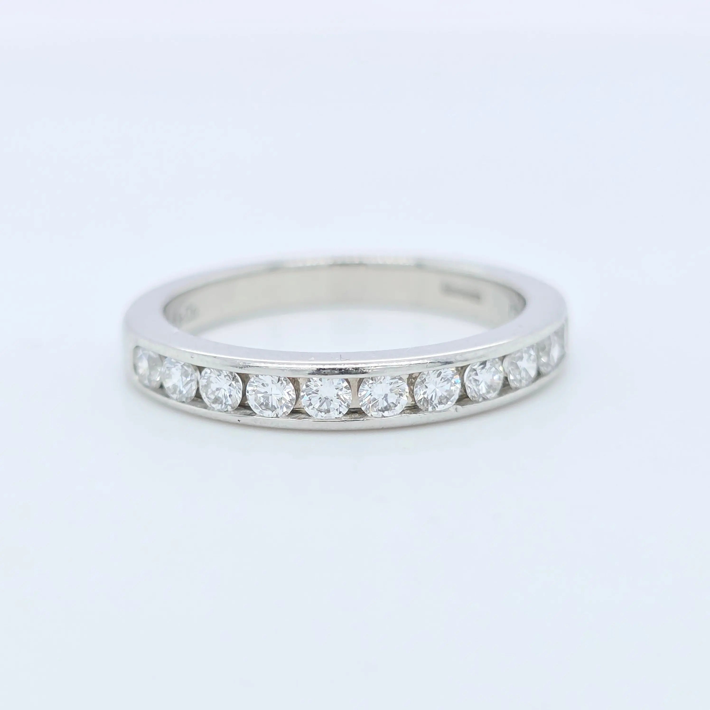 Tiffany & Co. Tiffany Setting Half Set Diamond Wedding Band,0.39ct, Platinum,3mm Chloe's Jewellers