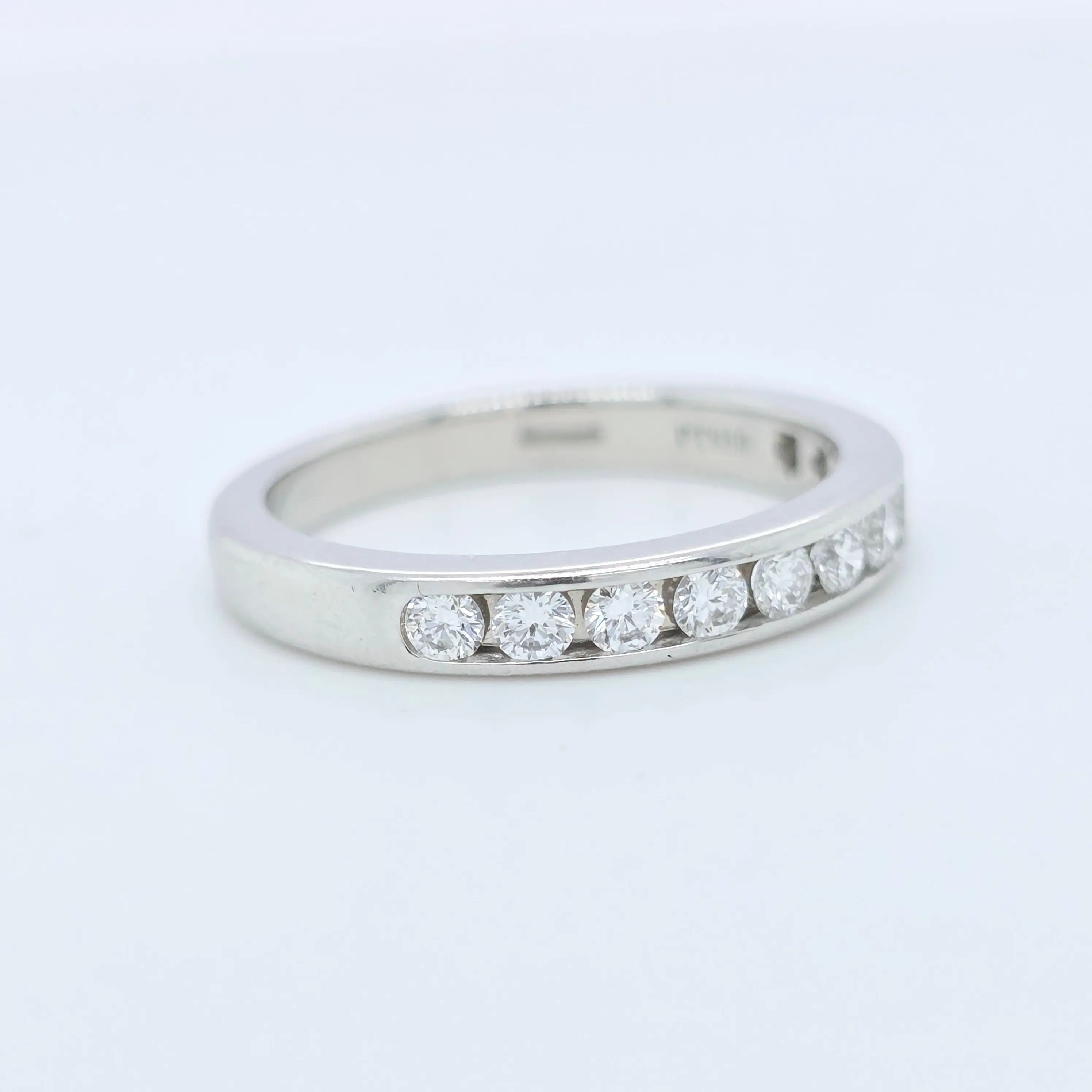 Tiffany & Co. Tiffany Setting Half Set Diamond Wedding Band,0.39ct, Platinum,3mm Chloe's Jewellers