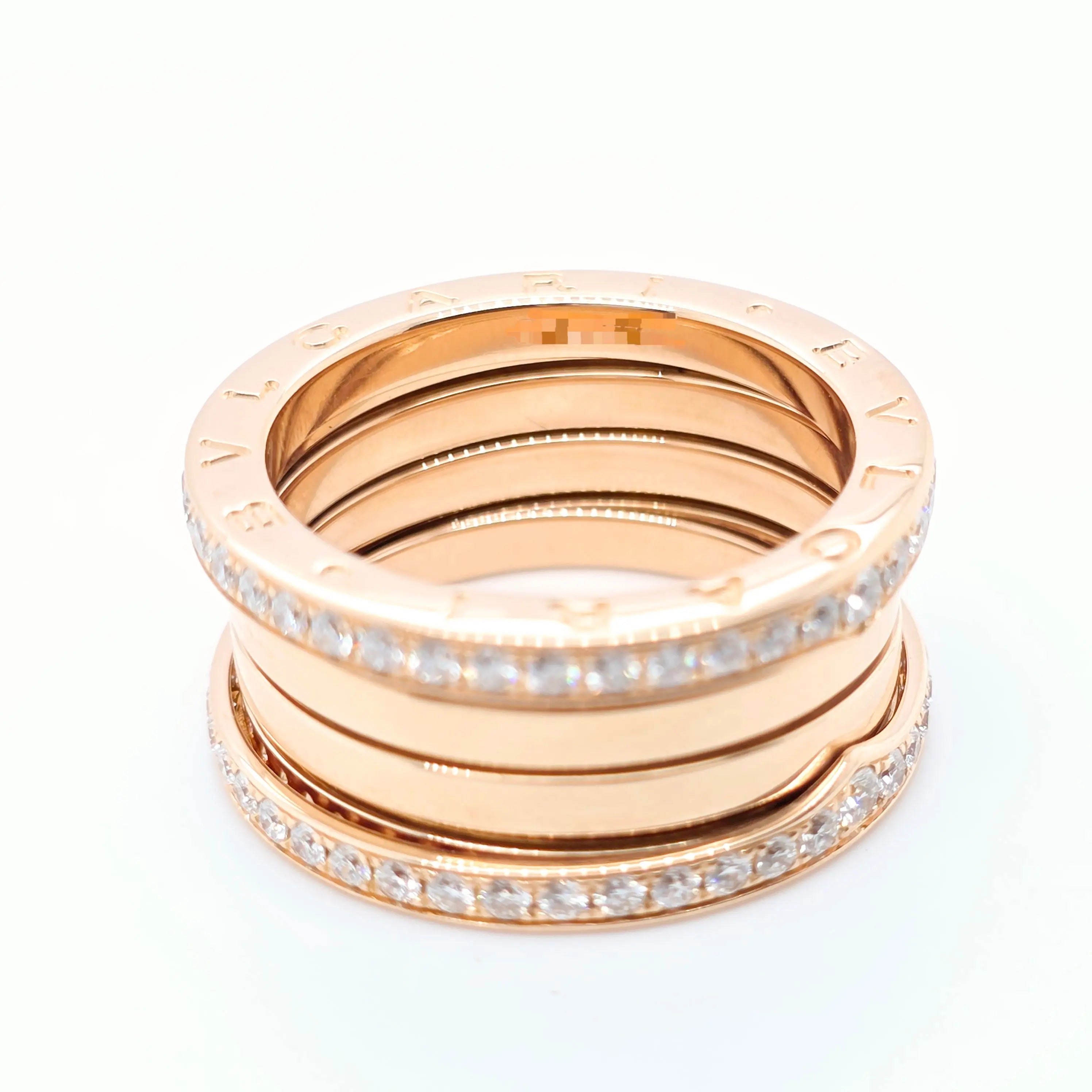 Bvlgari B.zero1 Four -Band Diamond Ring, 18ct Rose Gold, Size 58 Chloe's Jewellers