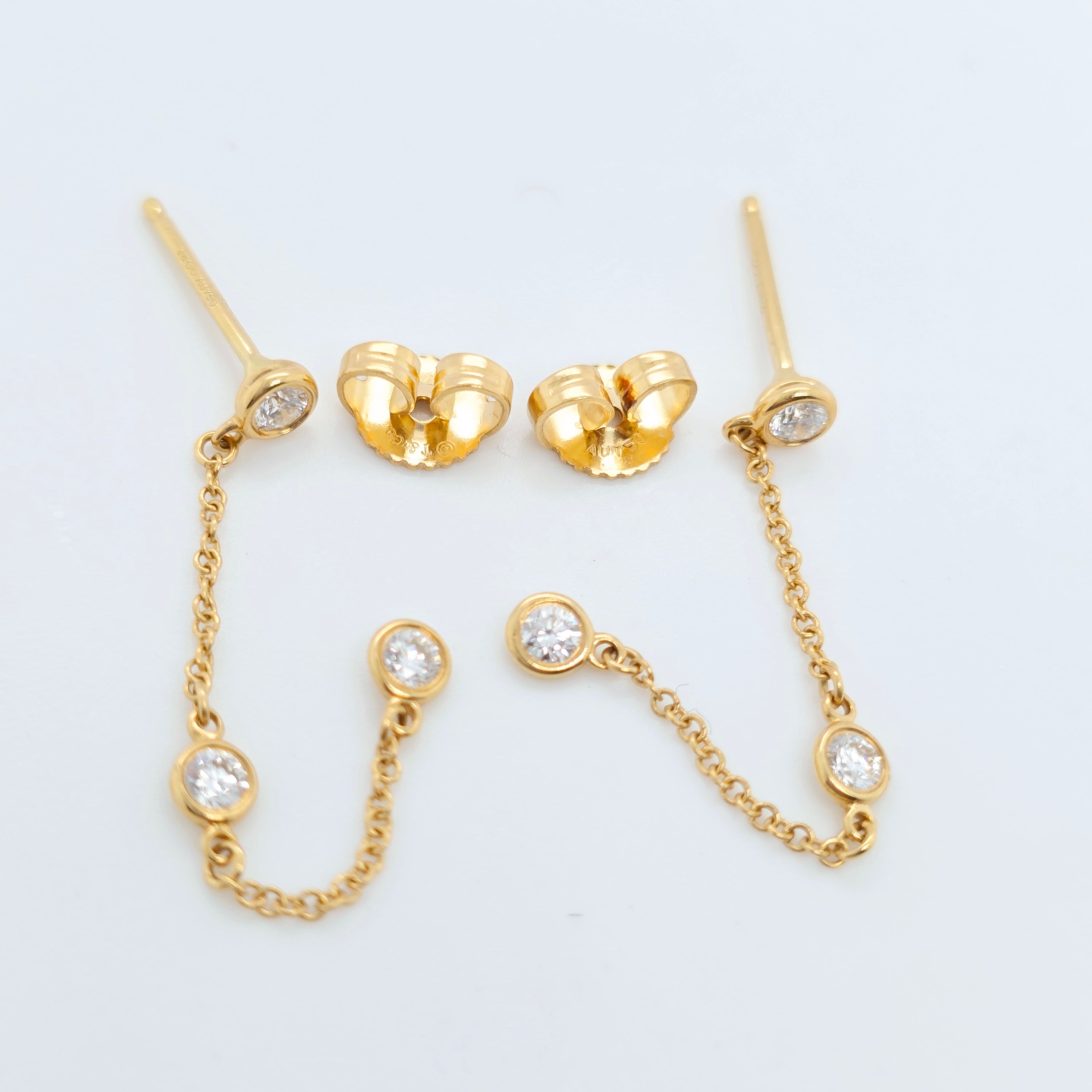 Tiffany & Co. Elsa Peretti Diamonds By The Yard Drop Earrings, 18ct Yellow Gold Chloe's Jewellers