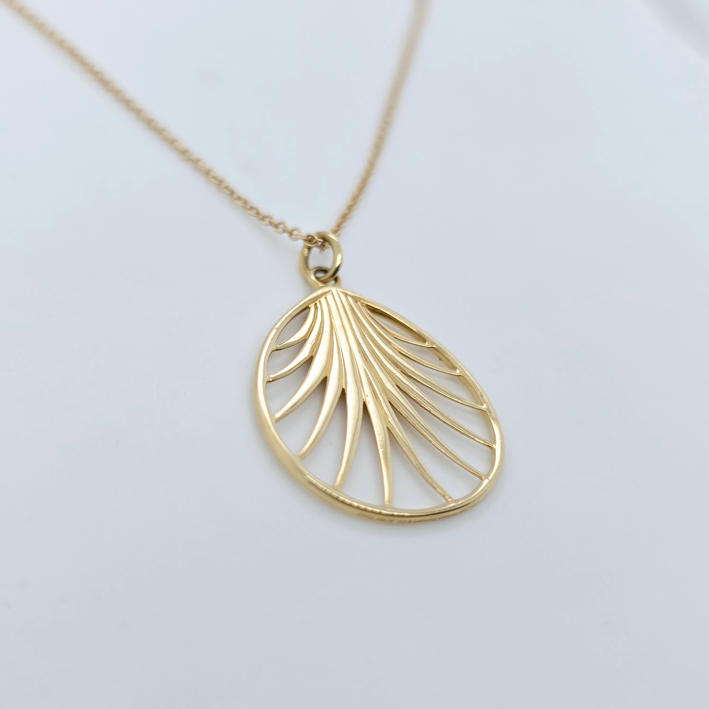 Tiffany & Co. Paloma Picasso Villa Palm Leaf Pendant, 18ct Yellow Gold,16 Inches Chloe's Jewellers