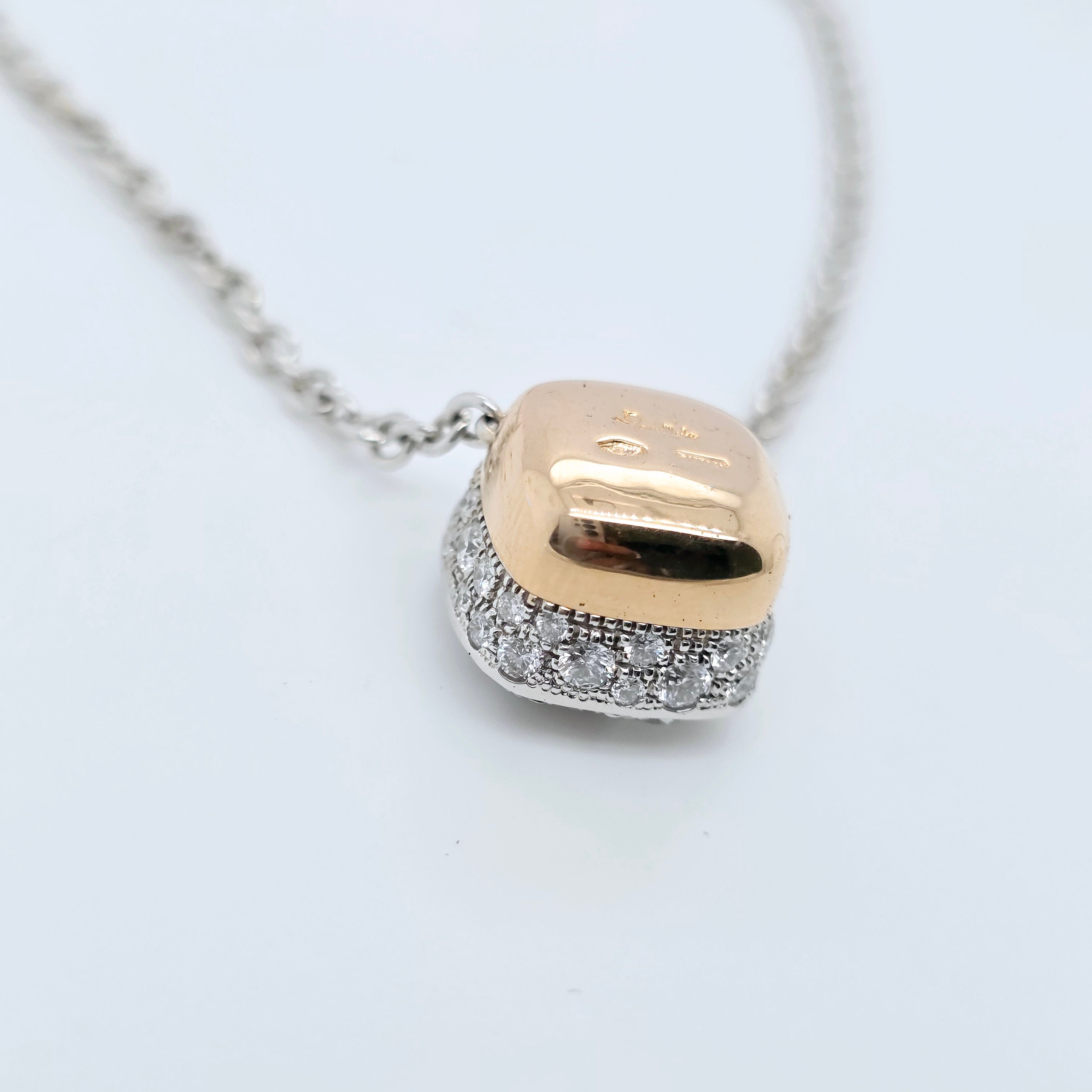 Pomellato Nudo Maxi Diamond Pendant | 18K White & Rose Gold | 1.48ct Chloe's Jewellers
