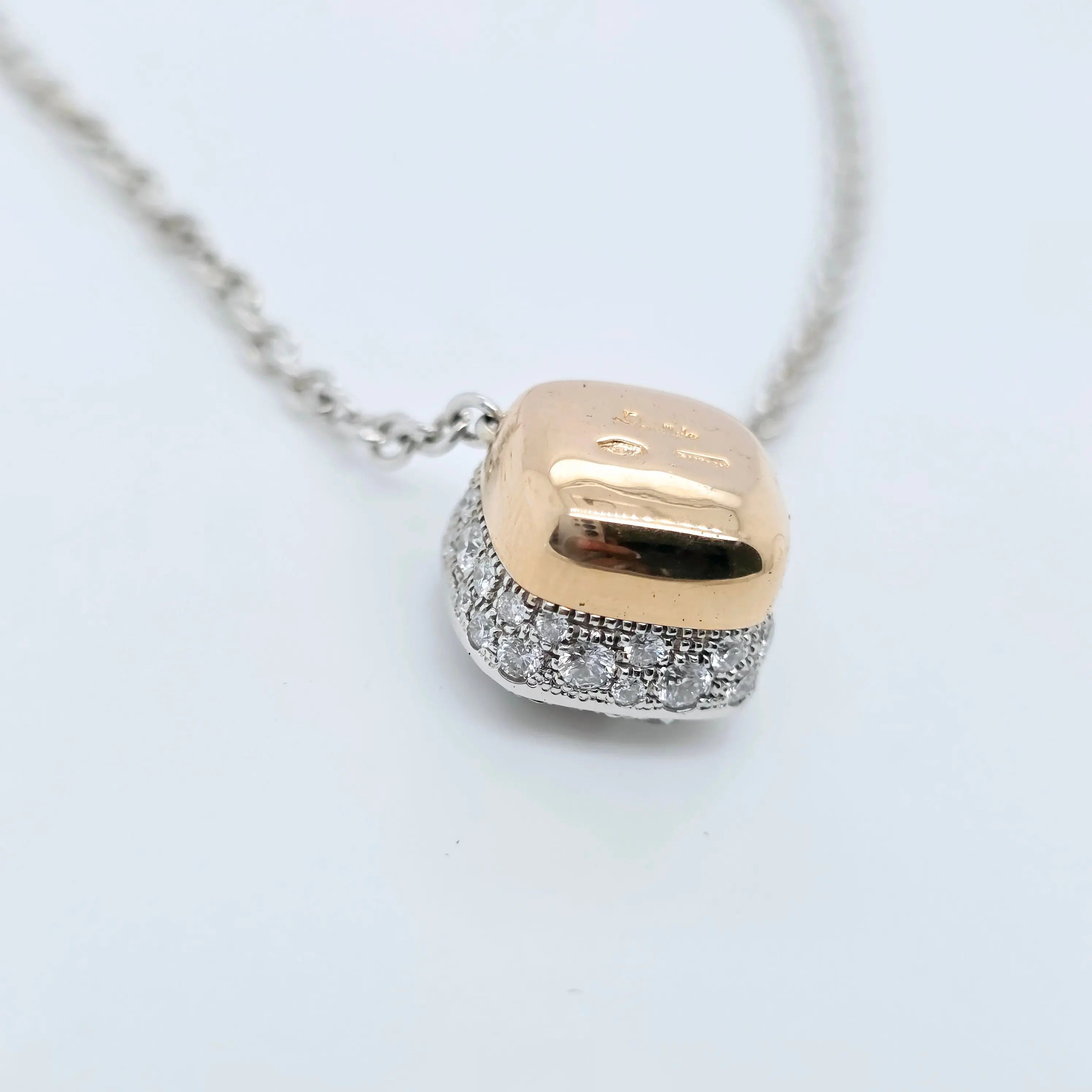Pomellato Nudo Maxi Diamond Pendant | 18K White & Rose Gold | 1.48ct Chloe's Jewellers