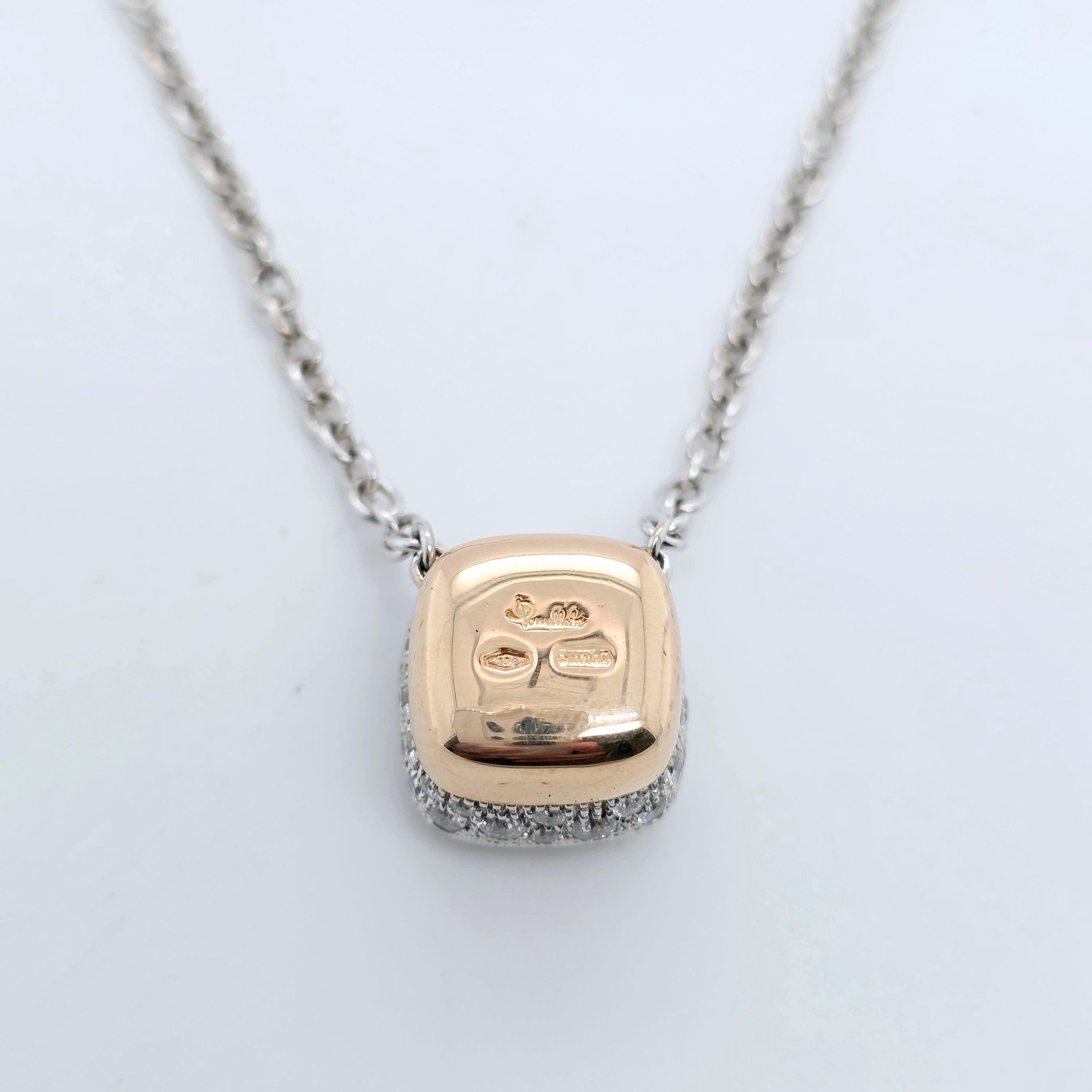 Pomellato Nudo Maxi Diamond Pendant | 18K White & Rose Gold | 1.48ct Chloe's Jewellers