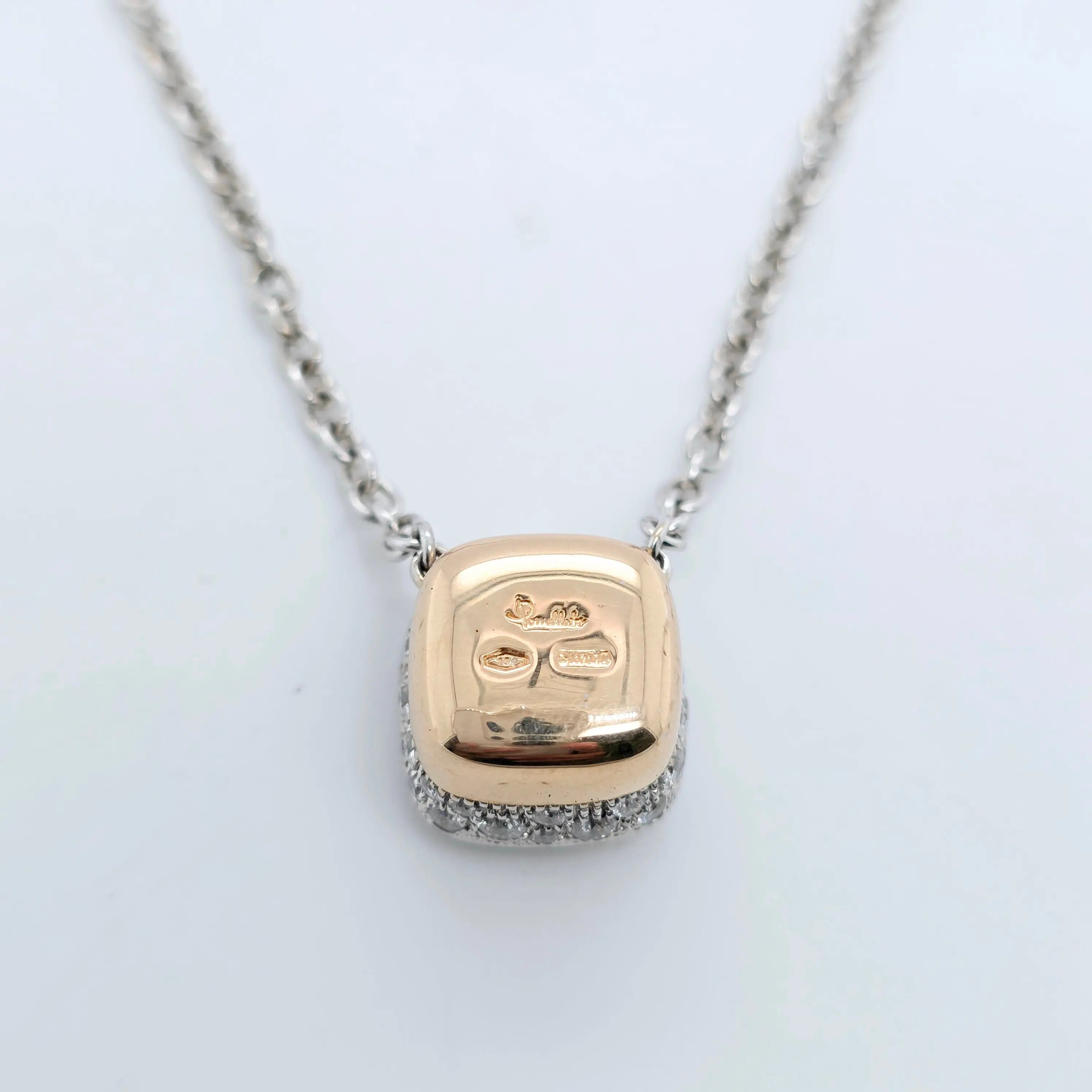Pomellato Nudo Maxi Diamond Pendant | 18K White & Rose Gold | 1.48ct Chloe's Jewellers