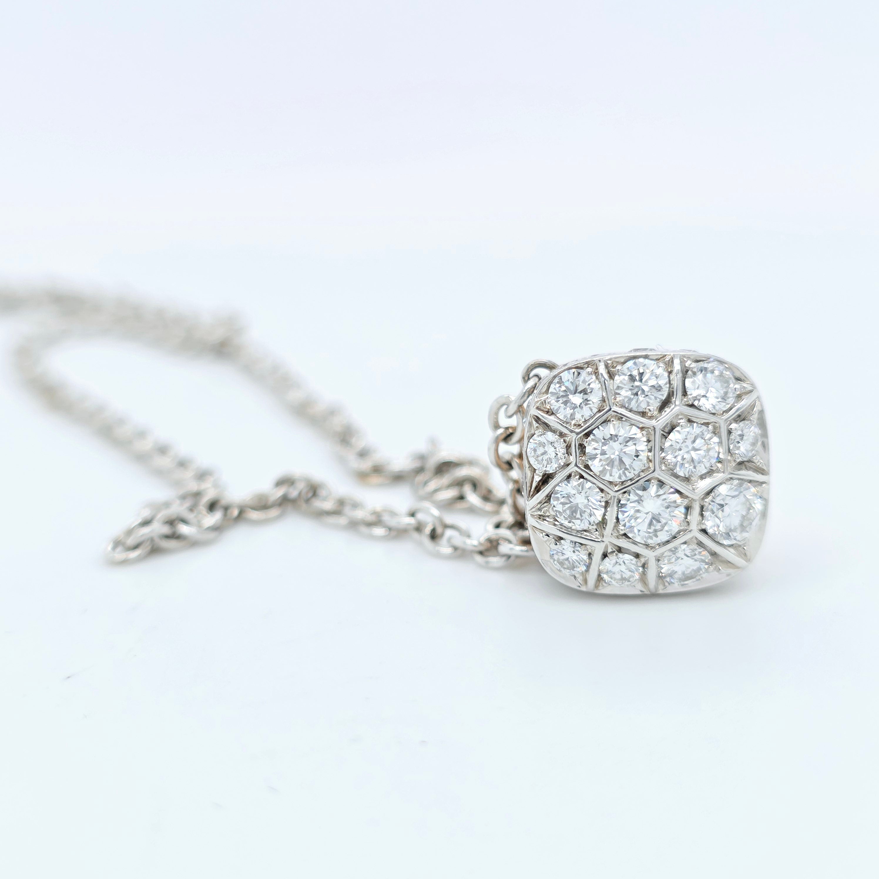 Pomellato Nudo Maxi Diamond Pendant | 18K White & Rose Gold | 1.48ct Chloe's Jewellers
