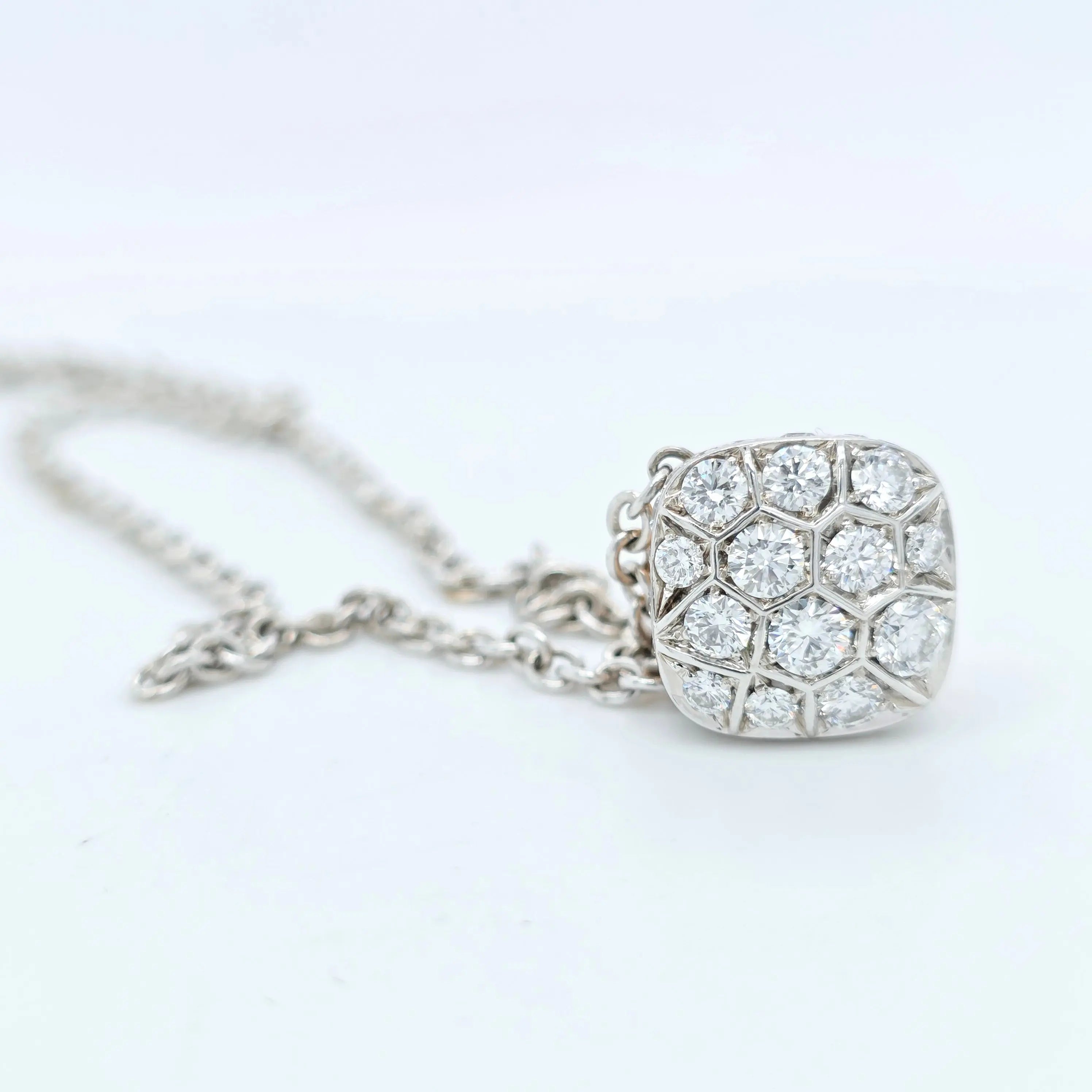 Pomellato Nudo Maxi Diamond Pendant | 18K White & Rose Gold | 1.48ct Chloe's Jewellers