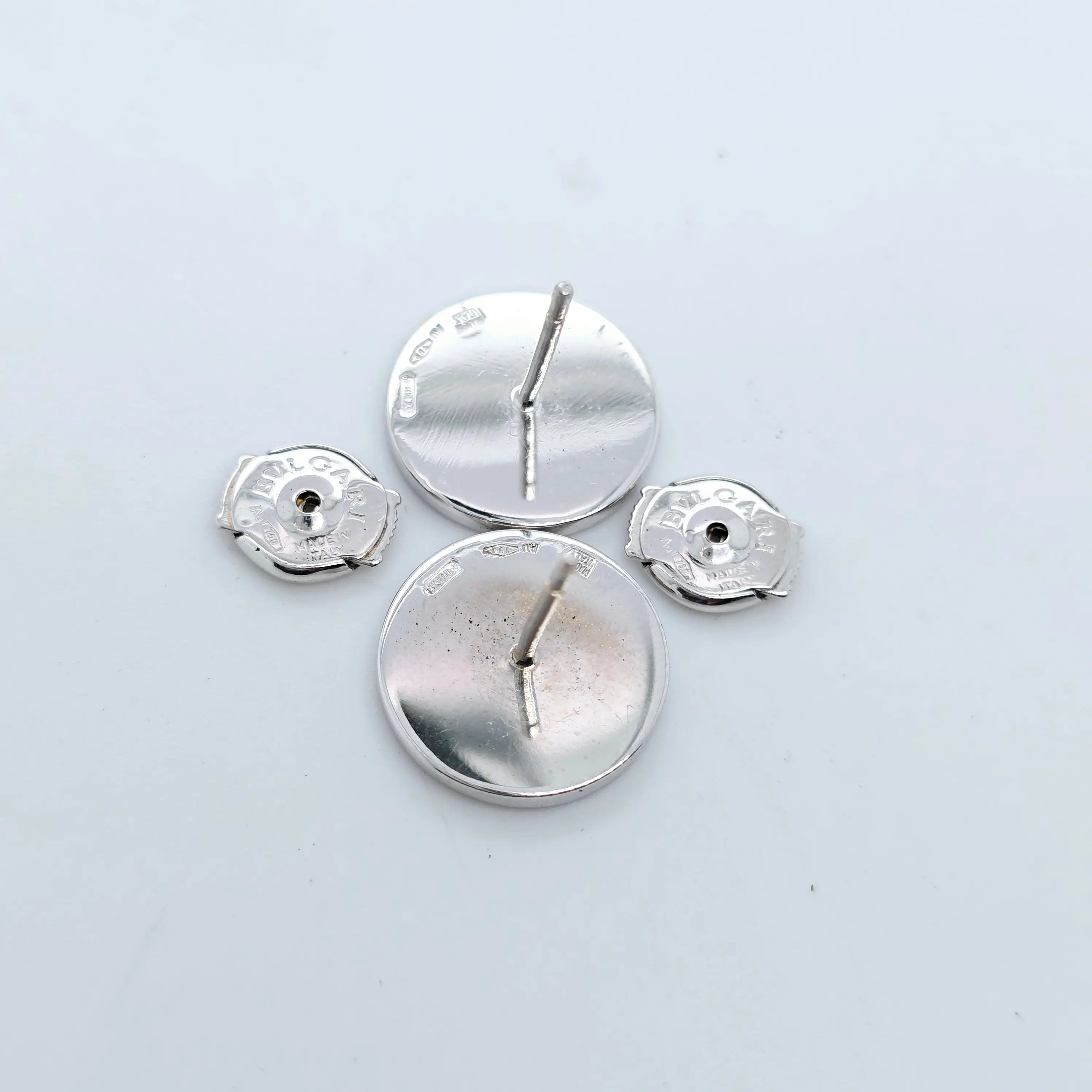 BVLGARI Black Onyx Stud Earrings, 18ct White Gold, Pair Chloe's Jewellers