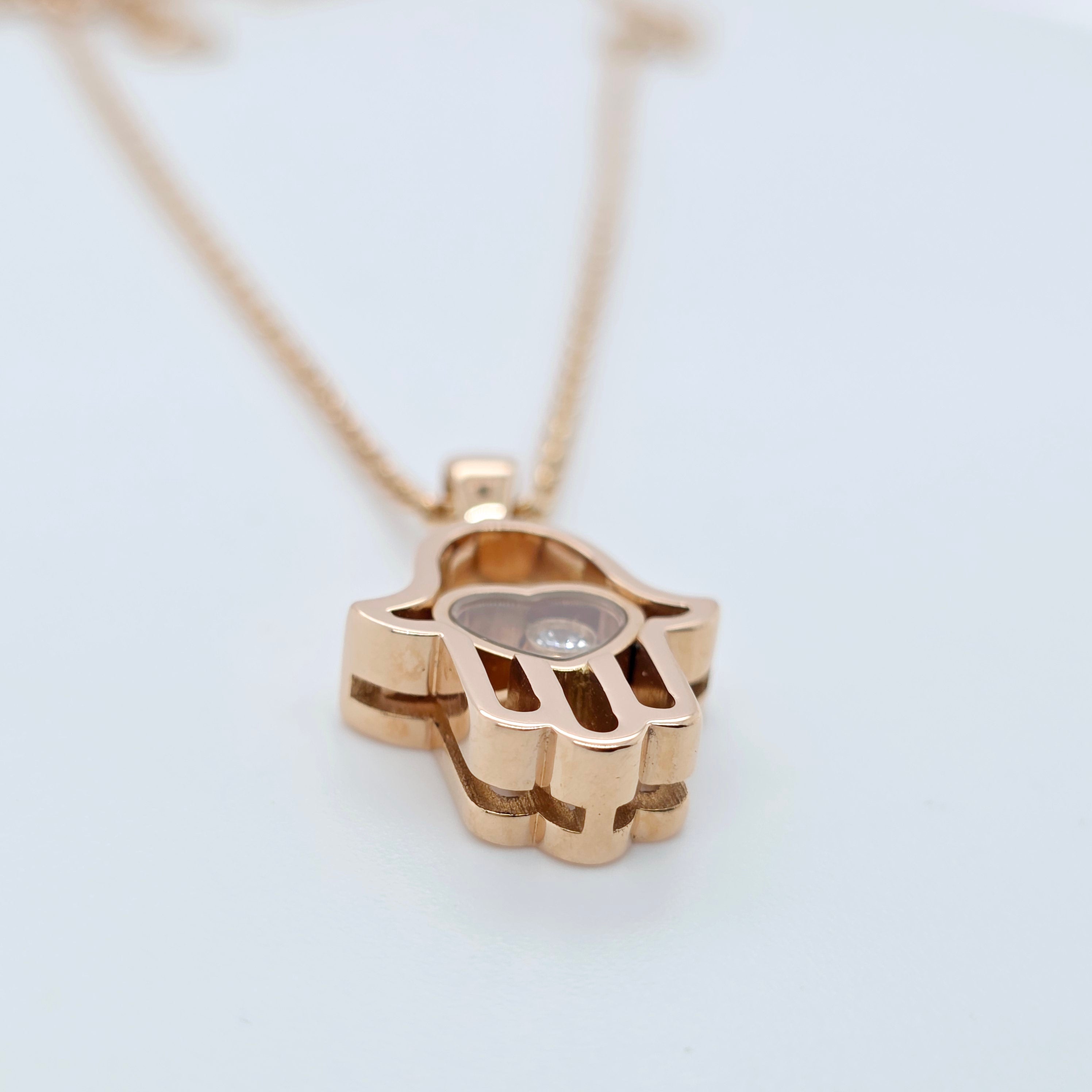 Chopard Happy Diamonds Necklace | 18K Rose Gold | Adjustable 16.5" Chloe's Jewellers