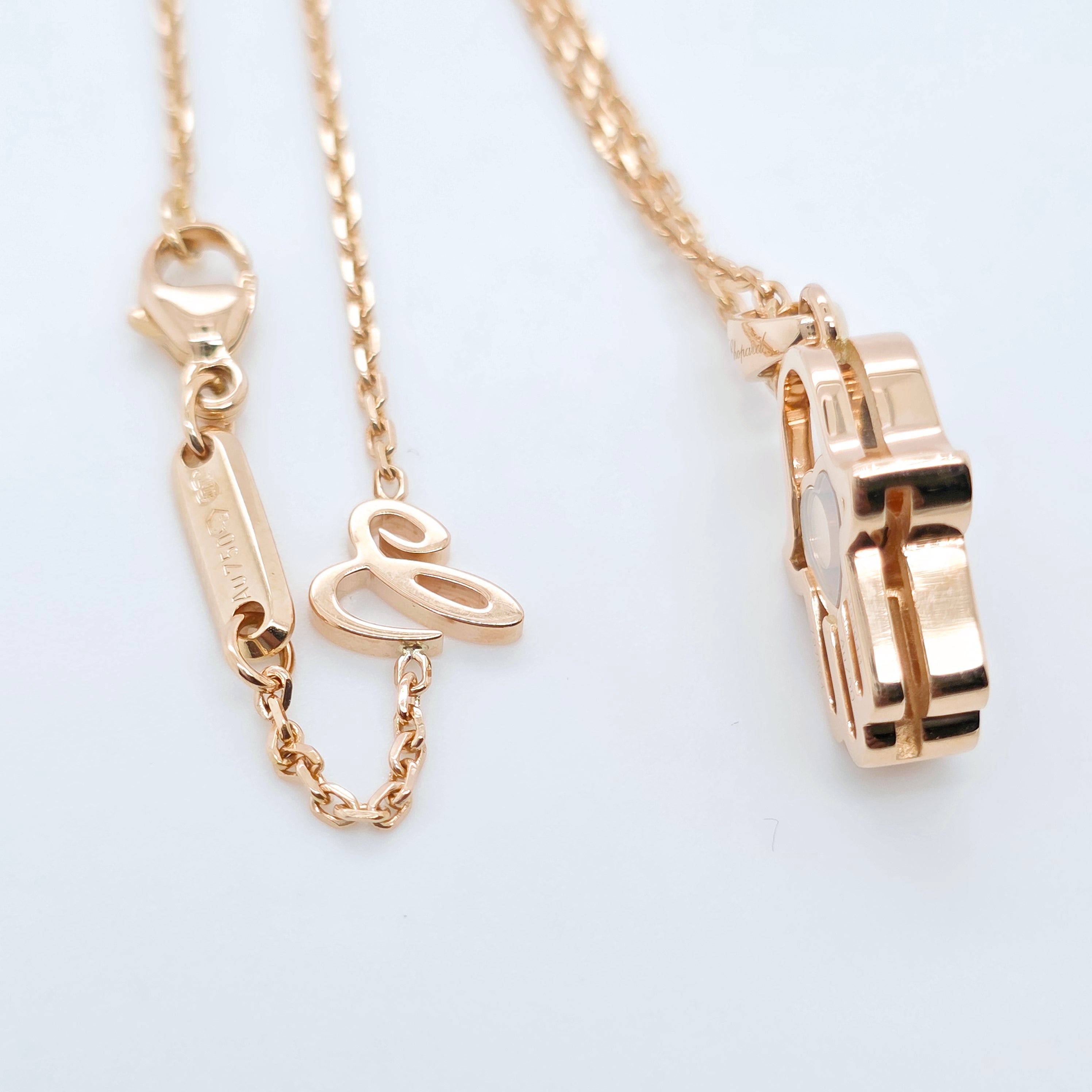 Chopard Happy Diamonds Necklace | 18K Rose Gold | Adjustable 16.5" Chloe's Jewellers
