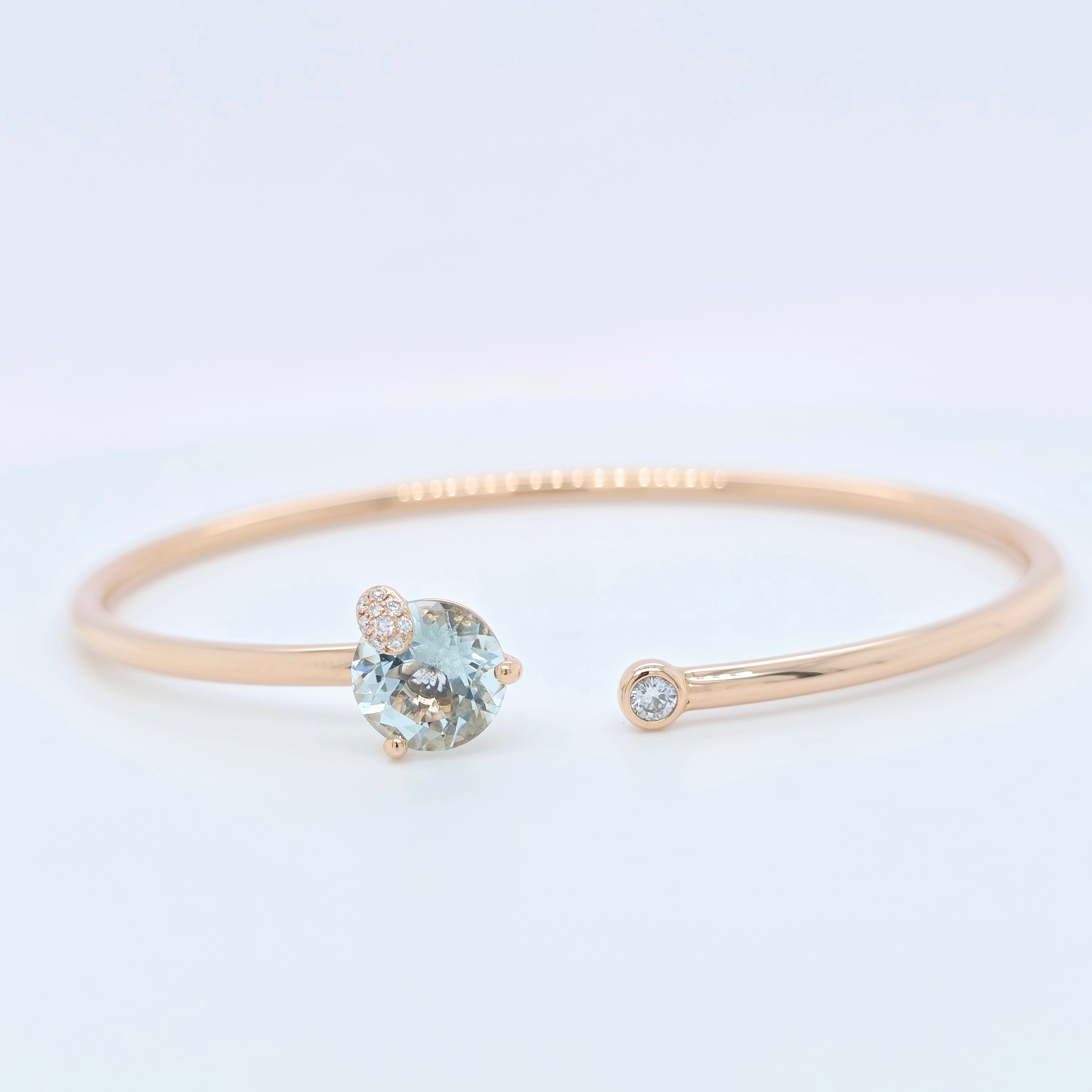 Bucherer Peekaboo Bangle, Prasiolith, 18ct Rose Gold, Size Medium/ Size 17cm Chloe's Jewellers