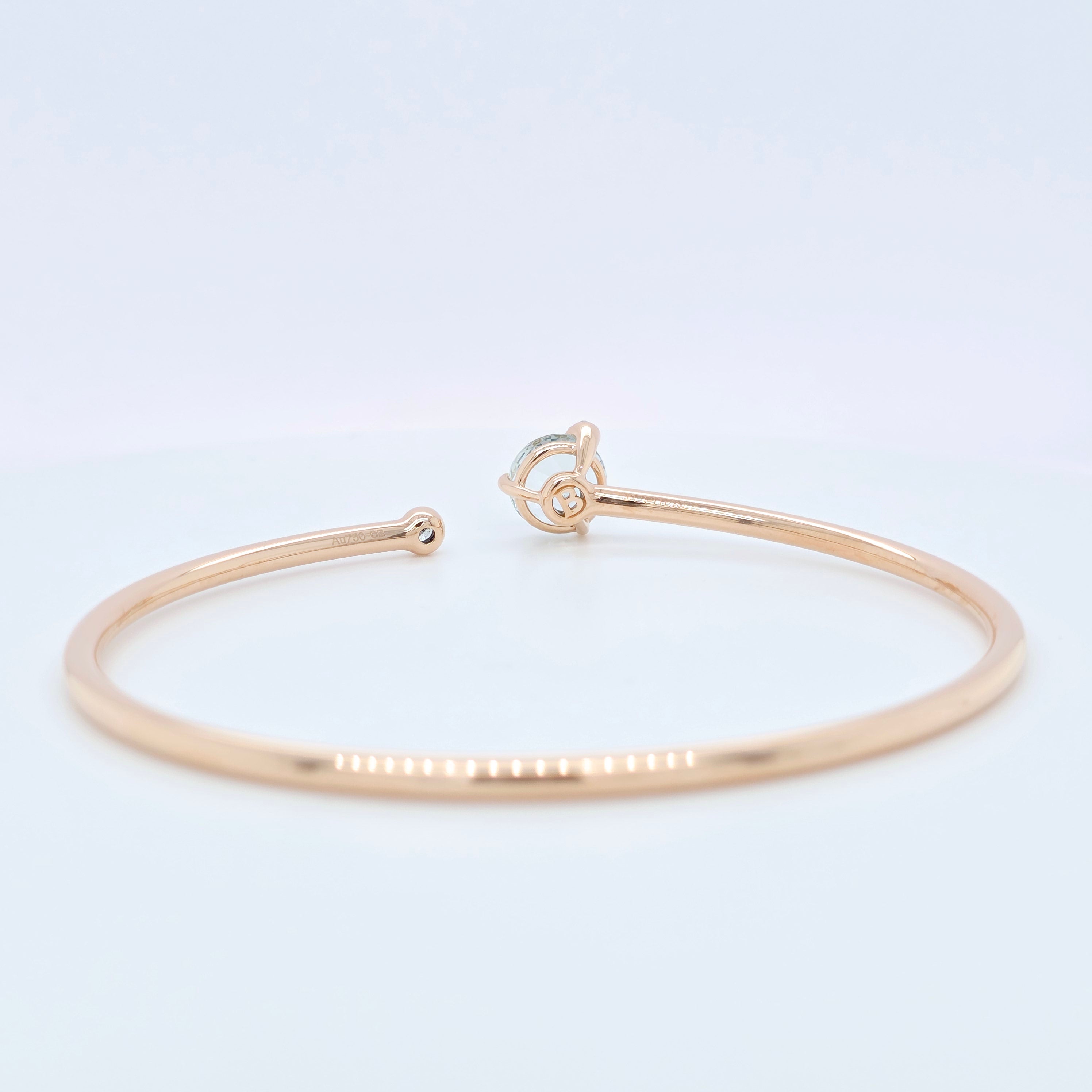 Bucherer Peekaboo Bangle, Prasiolith, 18ct Rose Gold, Size Medium/ Size 17cm Chloe's Jewellers