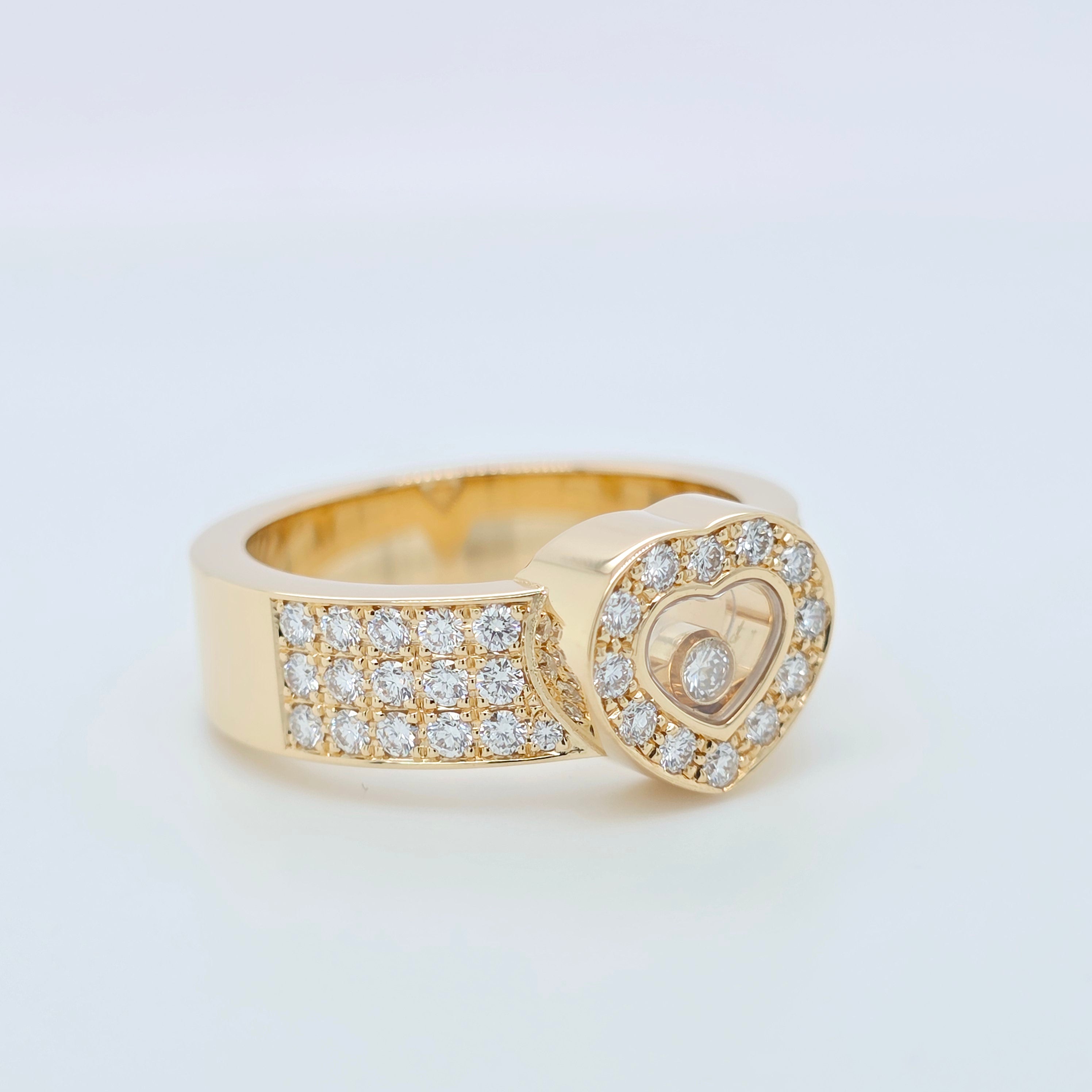 Chopard Happy Diamonds Heart Ring, 18ct Yellow Gold, Size O Chloe's Jewellers