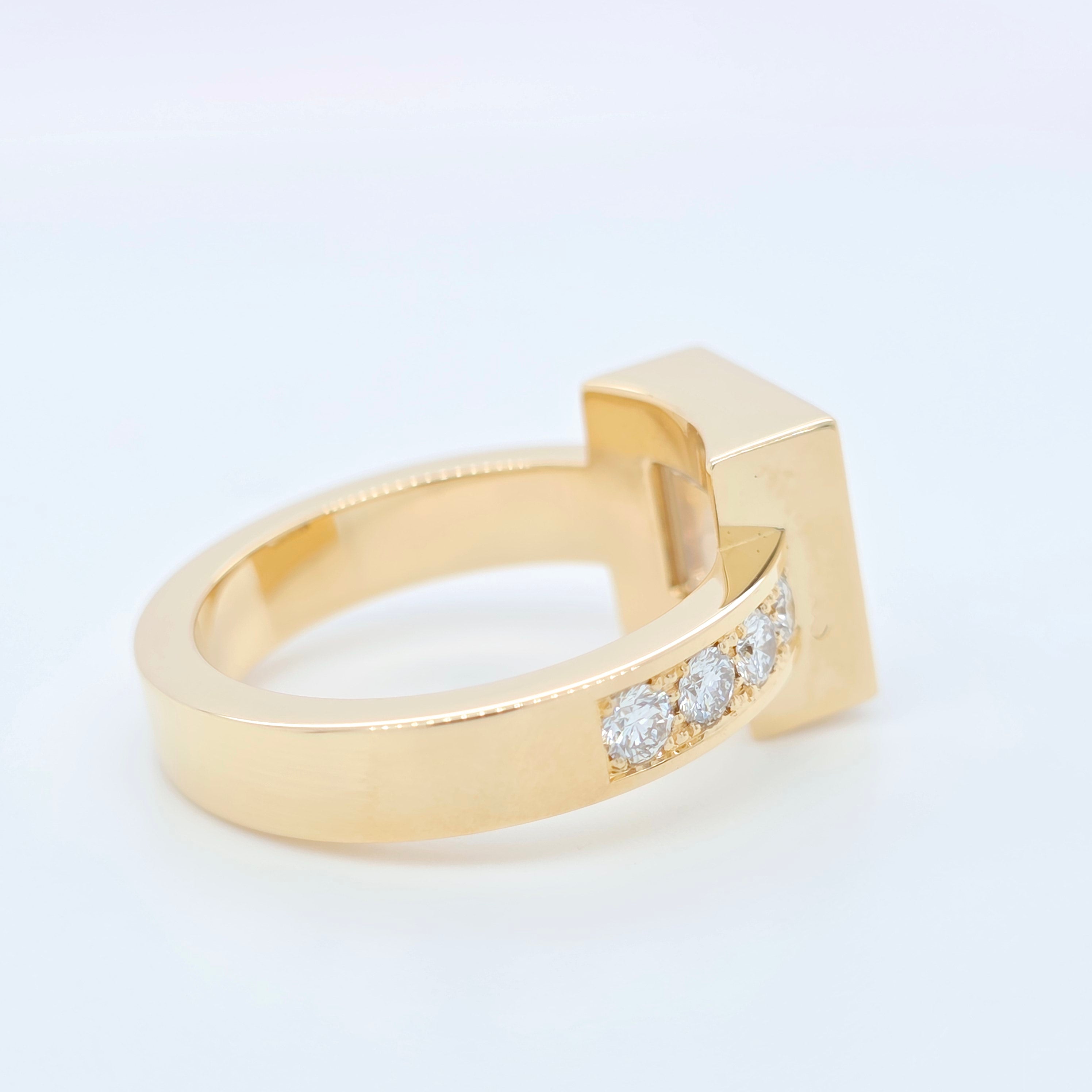 Chopard Happy Diamonds Square Ring, 18ct Yellow Gold, Size N Chloe's Jewellers