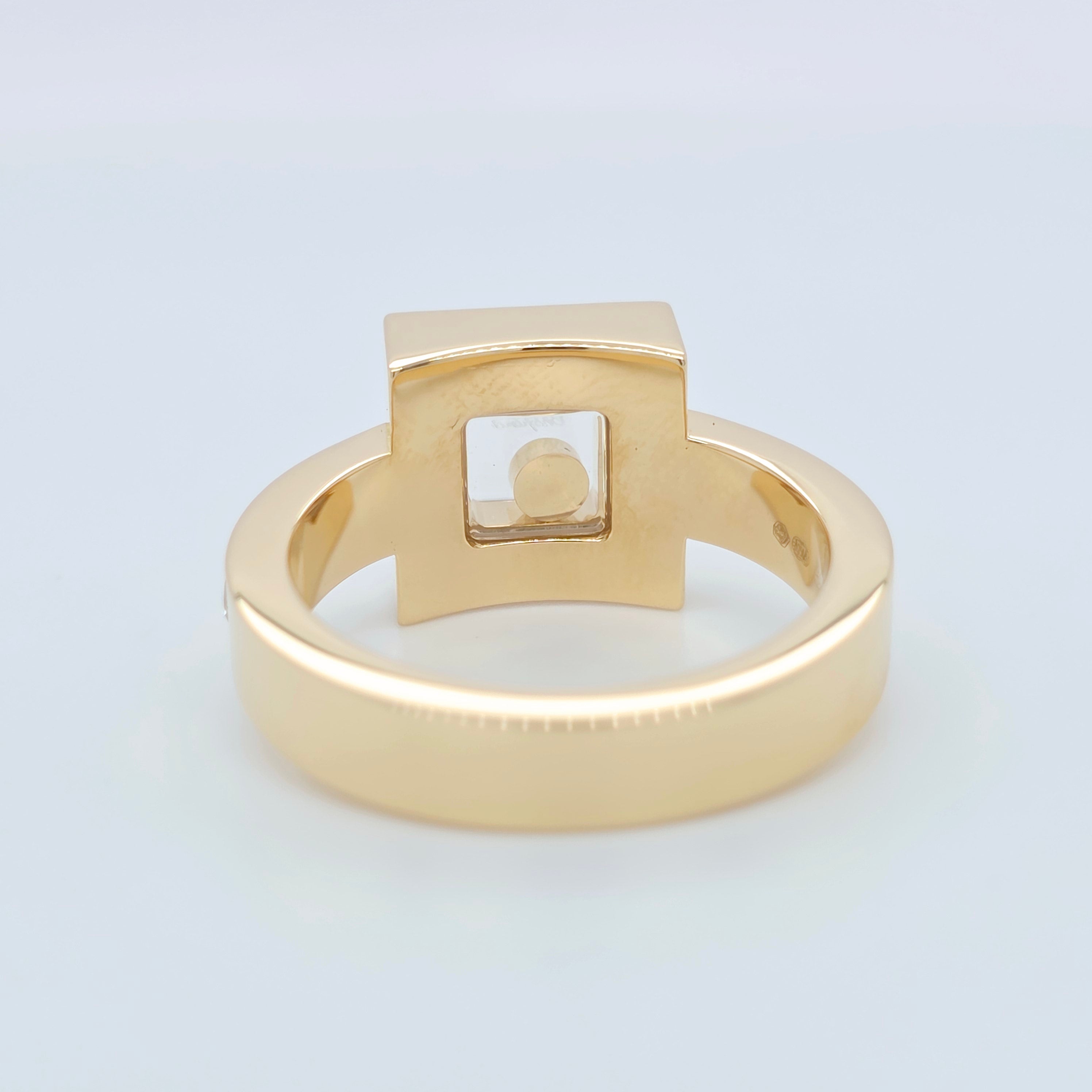Chopard Happy Diamonds Square Ring, 18ct Yellow Gold, Size N Chloe's Jewellers