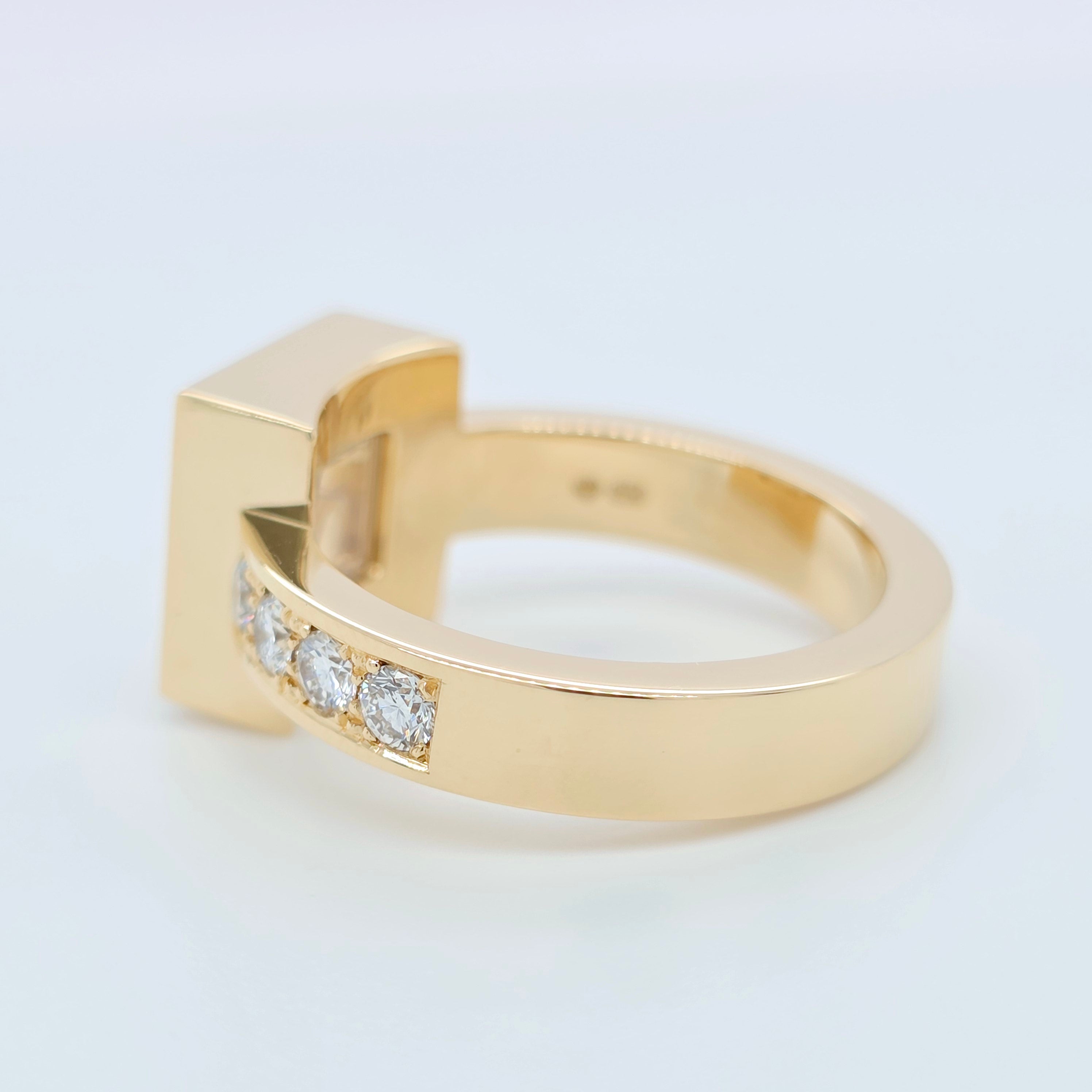 Chopard Happy Diamonds Square Ring, 18ct Yellow Gold, Size N Chloe's Jewellers