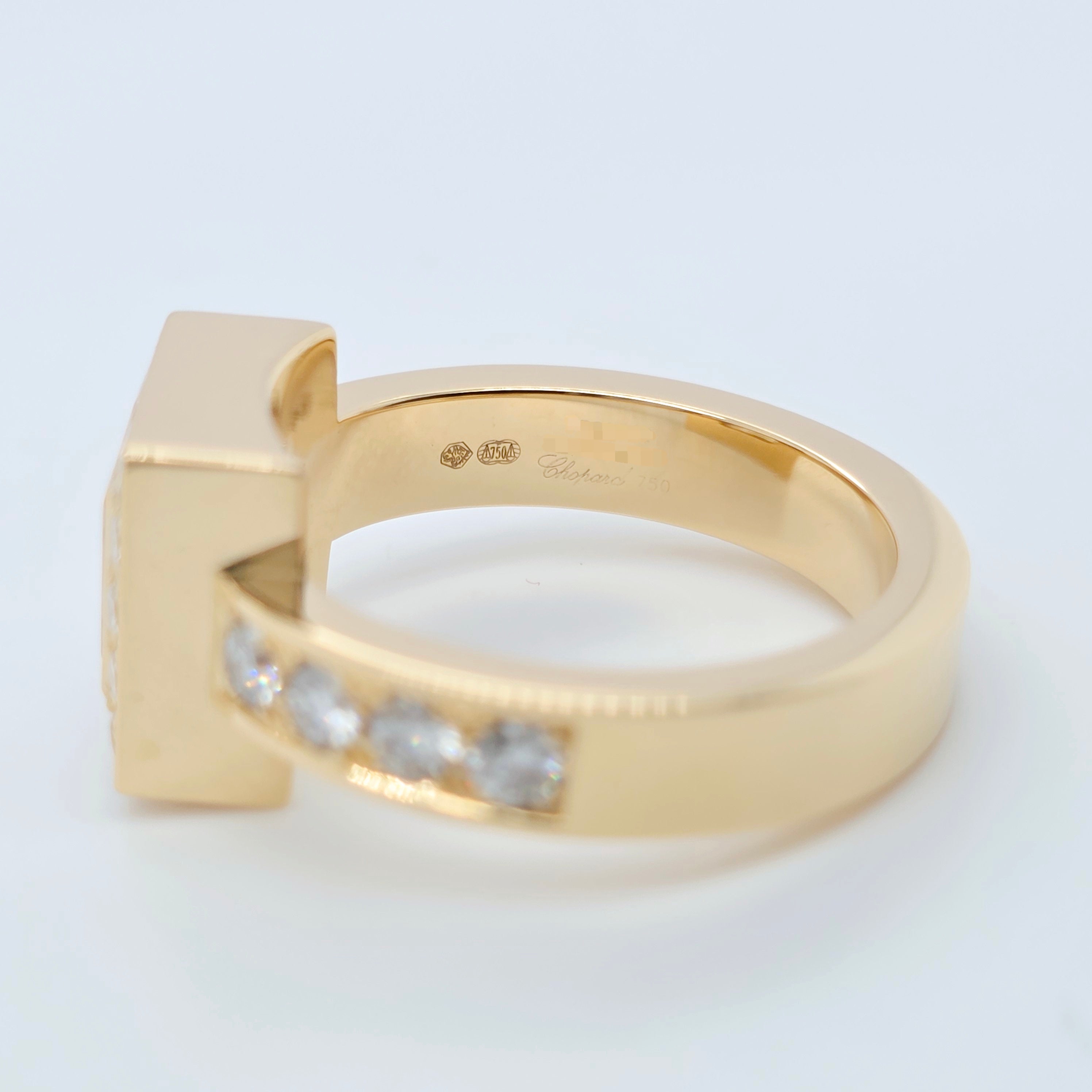 Chopard Happy Diamonds Square Ring, 18ct Yellow Gold, Size N Chloe's Jewellers