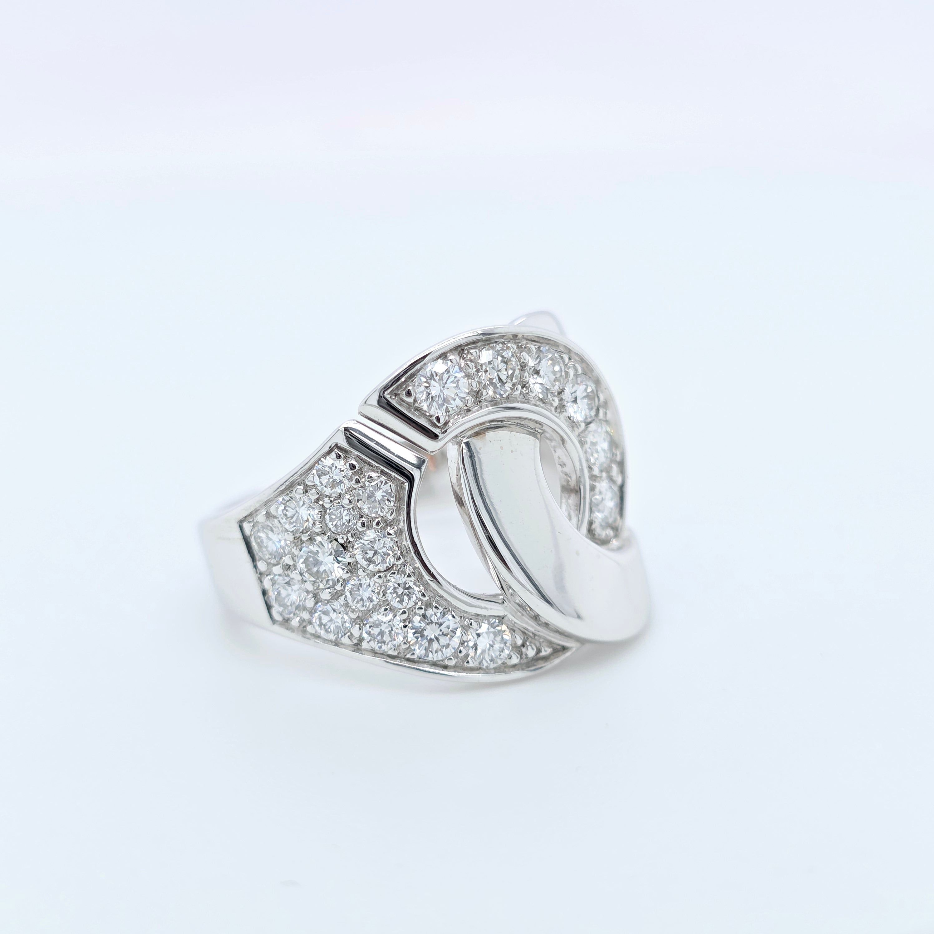 Pre-Owned Dinh Van Menottes R16 Ring | Diamond | 18K White Gold Chloe's Jewellers