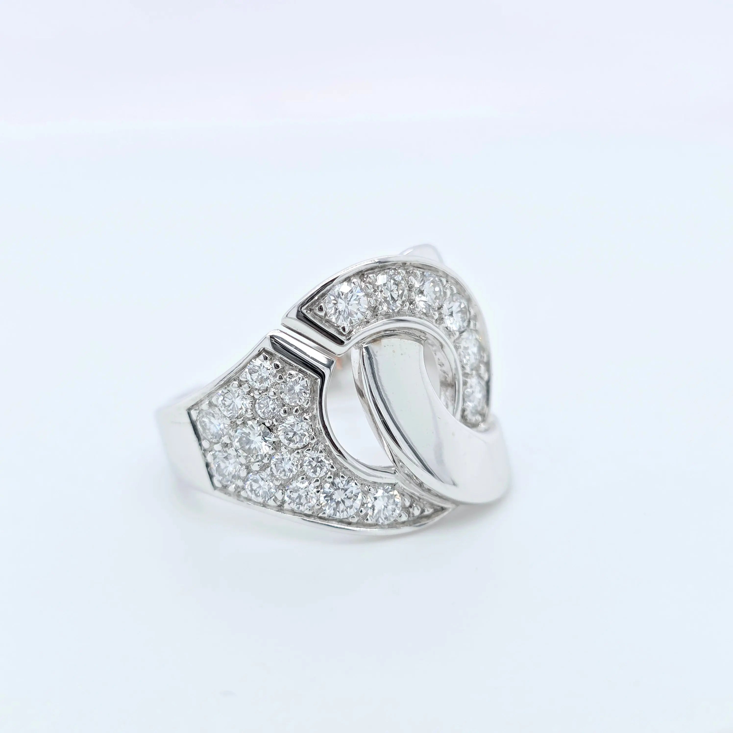 Pre-Owned Dinh Van Menottes R16 Ring | Diamond | 18K White Gold Chloe's Jewellers