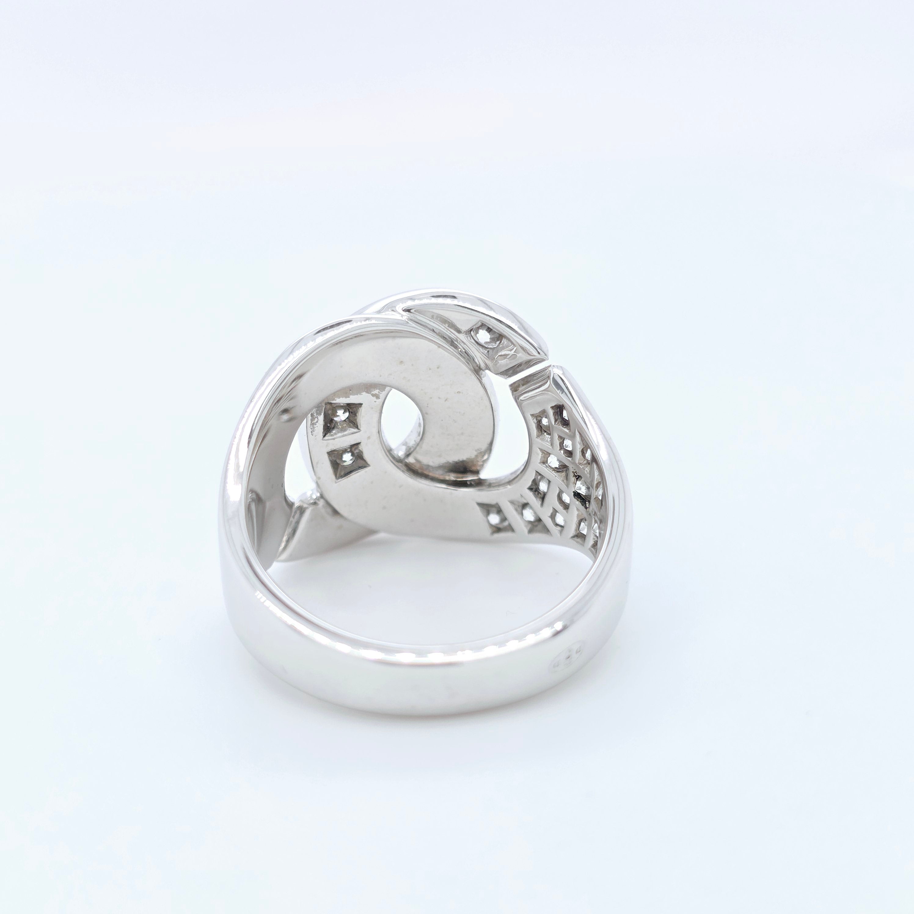 Pre-Owned Dinh Van Menottes R16 Ring | Diamond | 18K White Gold Chloe's Jewellers