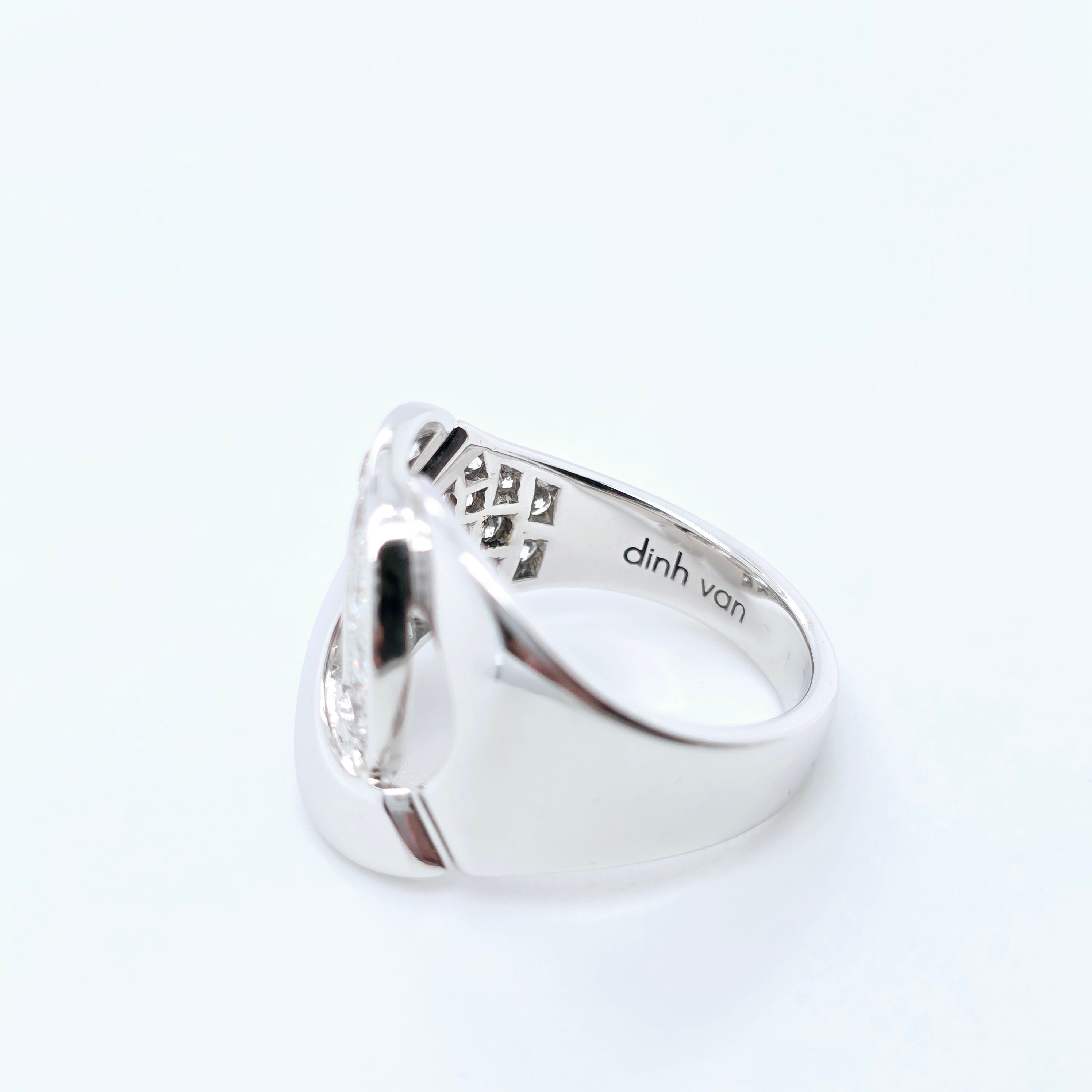 Pre-Owned Dinh Van Menottes R16 Ring | Diamond | 18K White Gold Chloe's Jewellers