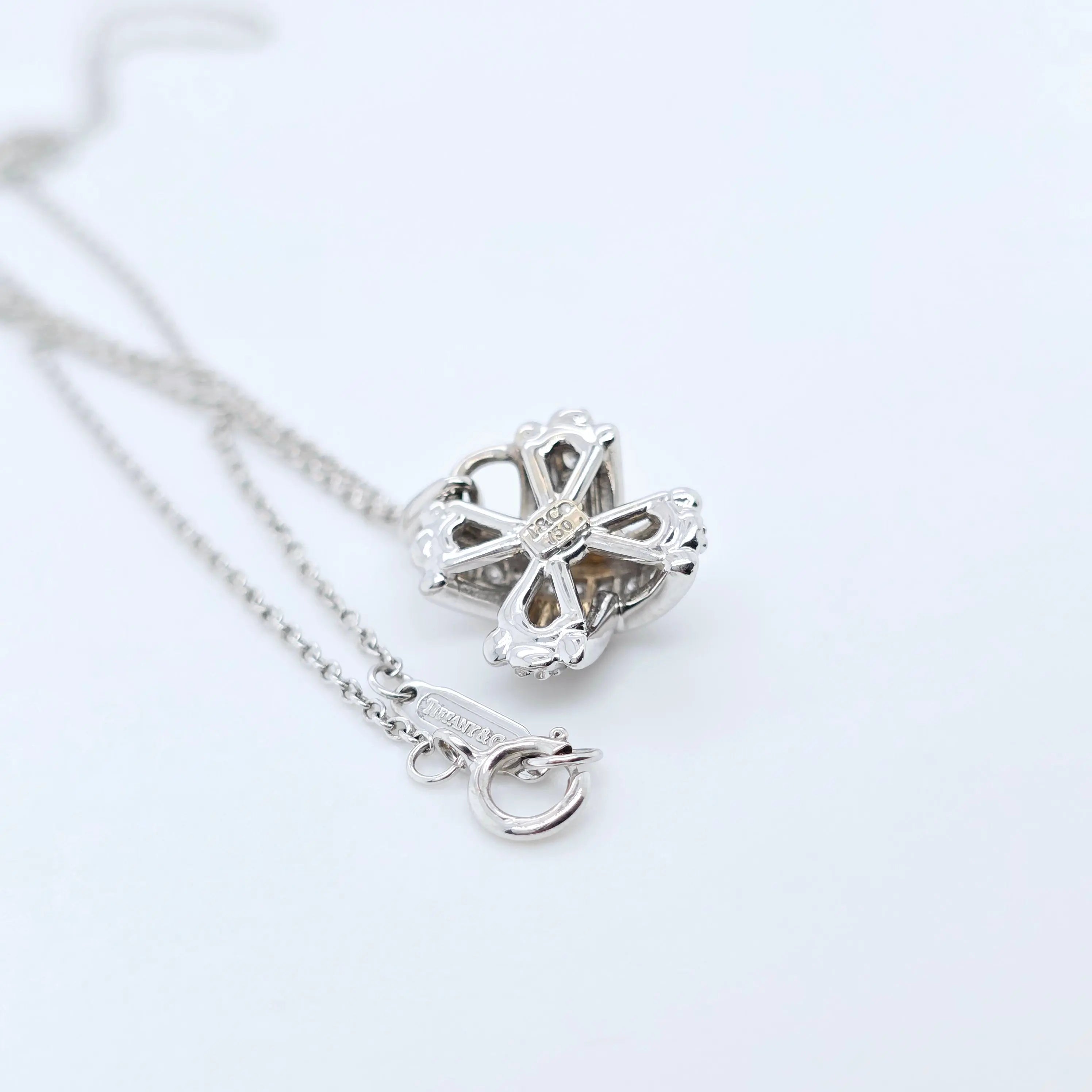 Tiffany & Co. Signature X Pave Diamond Pendant Necklace in 18ct White Gold Chloe's Jewellers