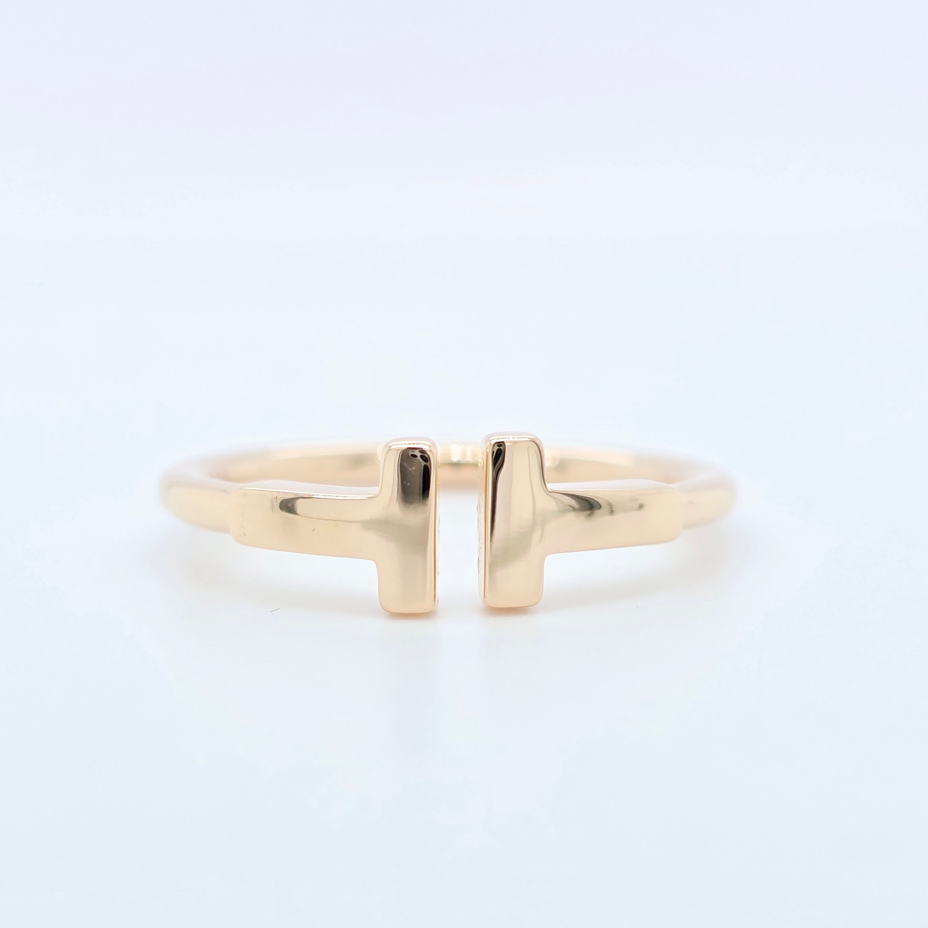Tiffany & Co. T Wire Ring, 18ct Rose Gold, Size M Chloe's Jewellers
