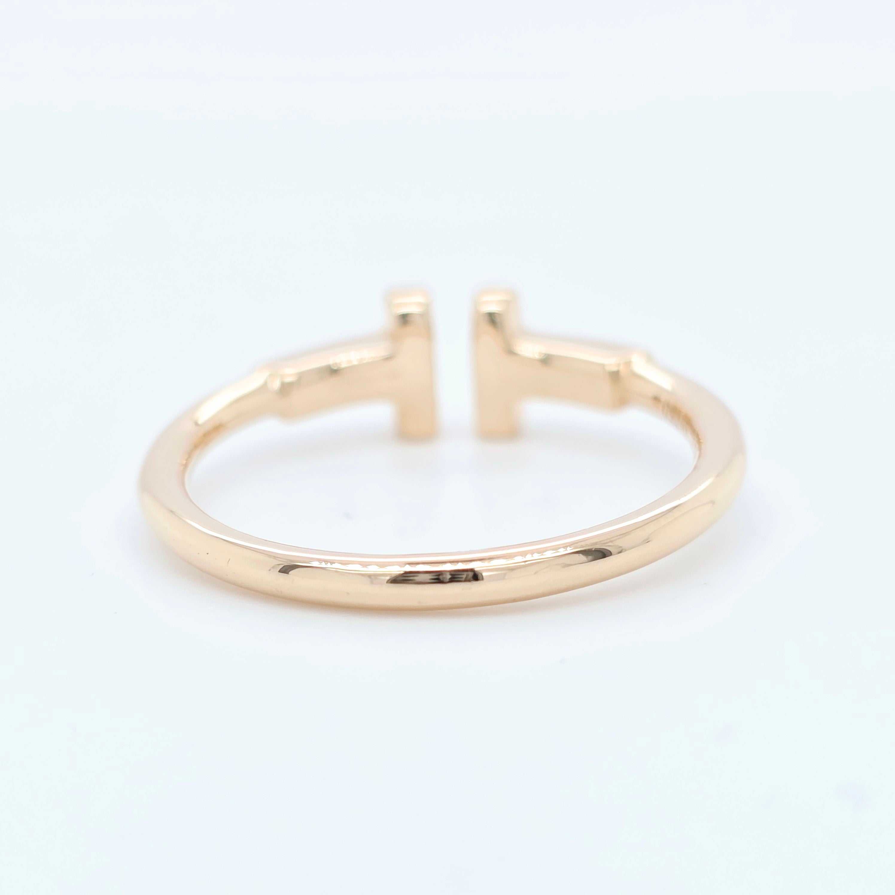 Tiffany & Co. T Wire Ring, 18ct Rose Gold, Size M Chloe's Jewellers