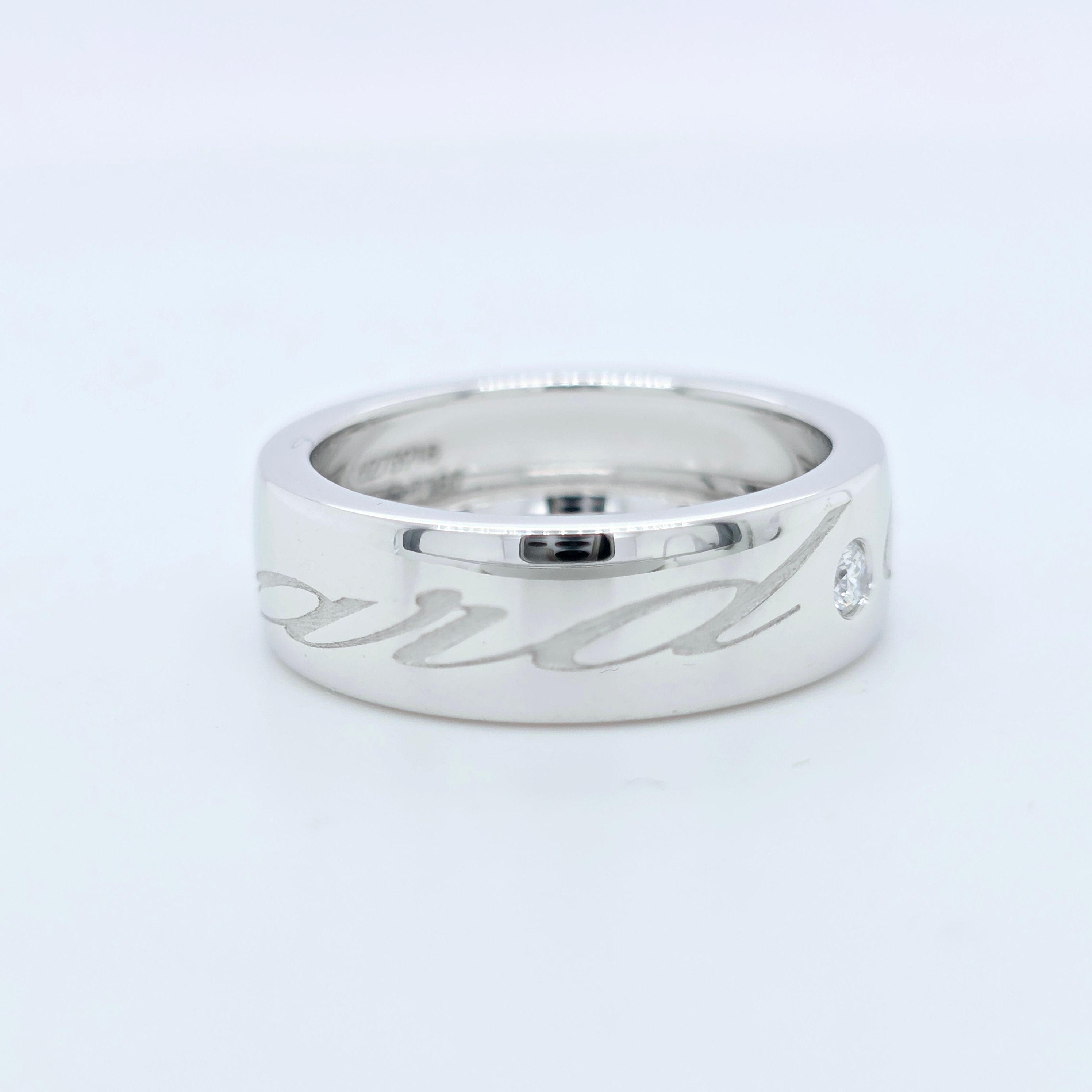 Chopard Chopardissimo Ring, 18ct White Gold, & Diamond, Size J 1/2 Chloe's Jewellers
