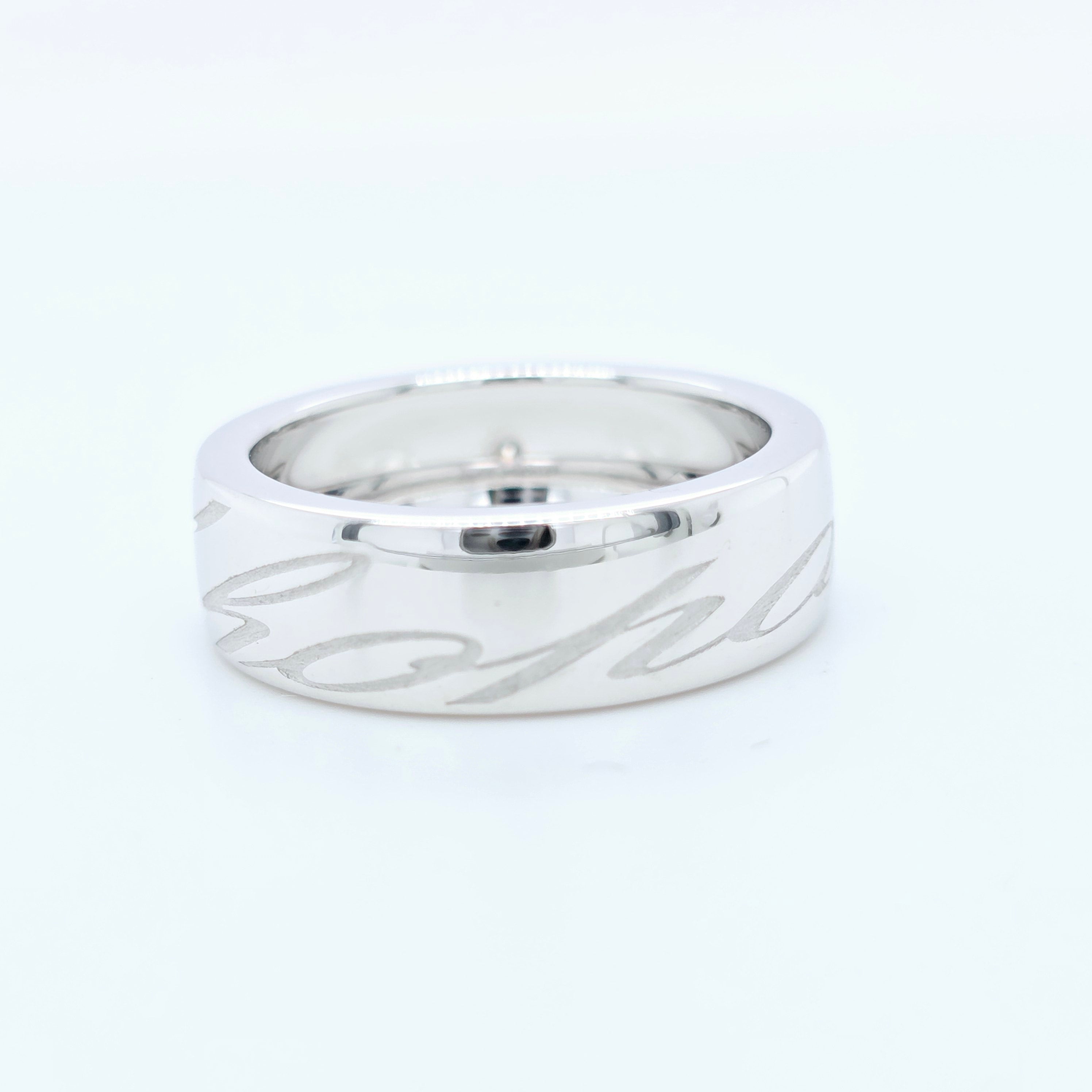 Chopard Chopardissimo Ring, 18ct White Gold, & Diamond, Size J 1/2 Chloe's Jewellers