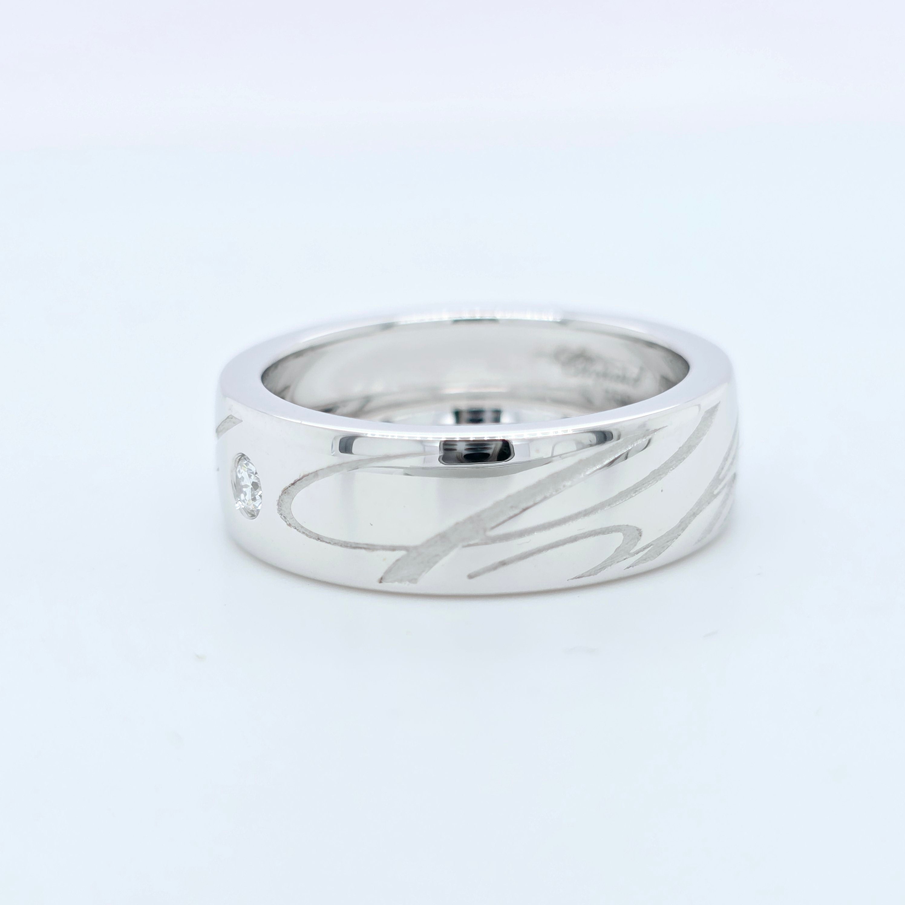 Chopard Chopardissimo Ring, 18ct White Gold, & Diamond, Size J 1/2 Chloe's Jewellers