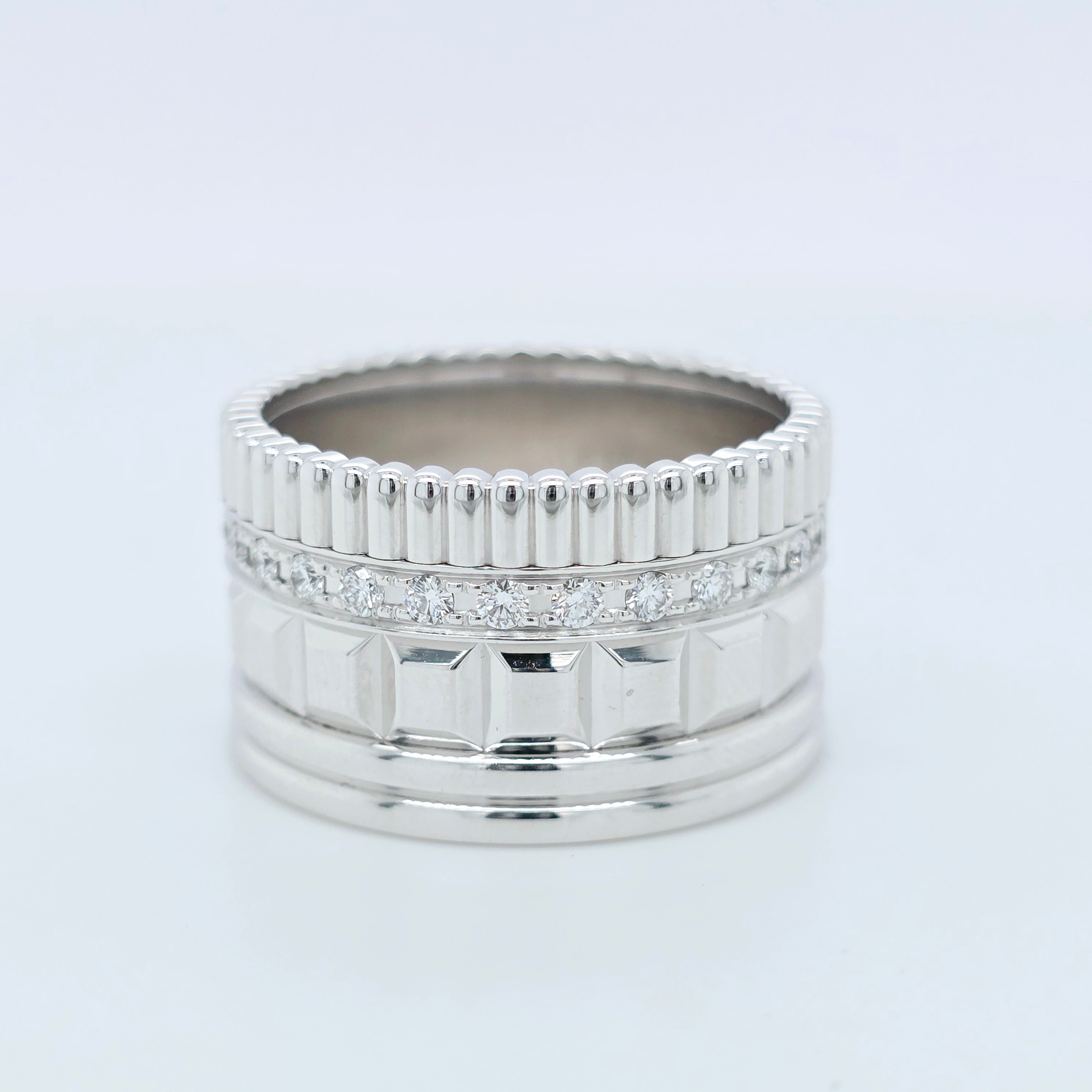 Boucheron Quatre Radiant Edition Ring, 18ct White Gold & Diamond, Size 57/ P 1/2 Chloe's Jewellers