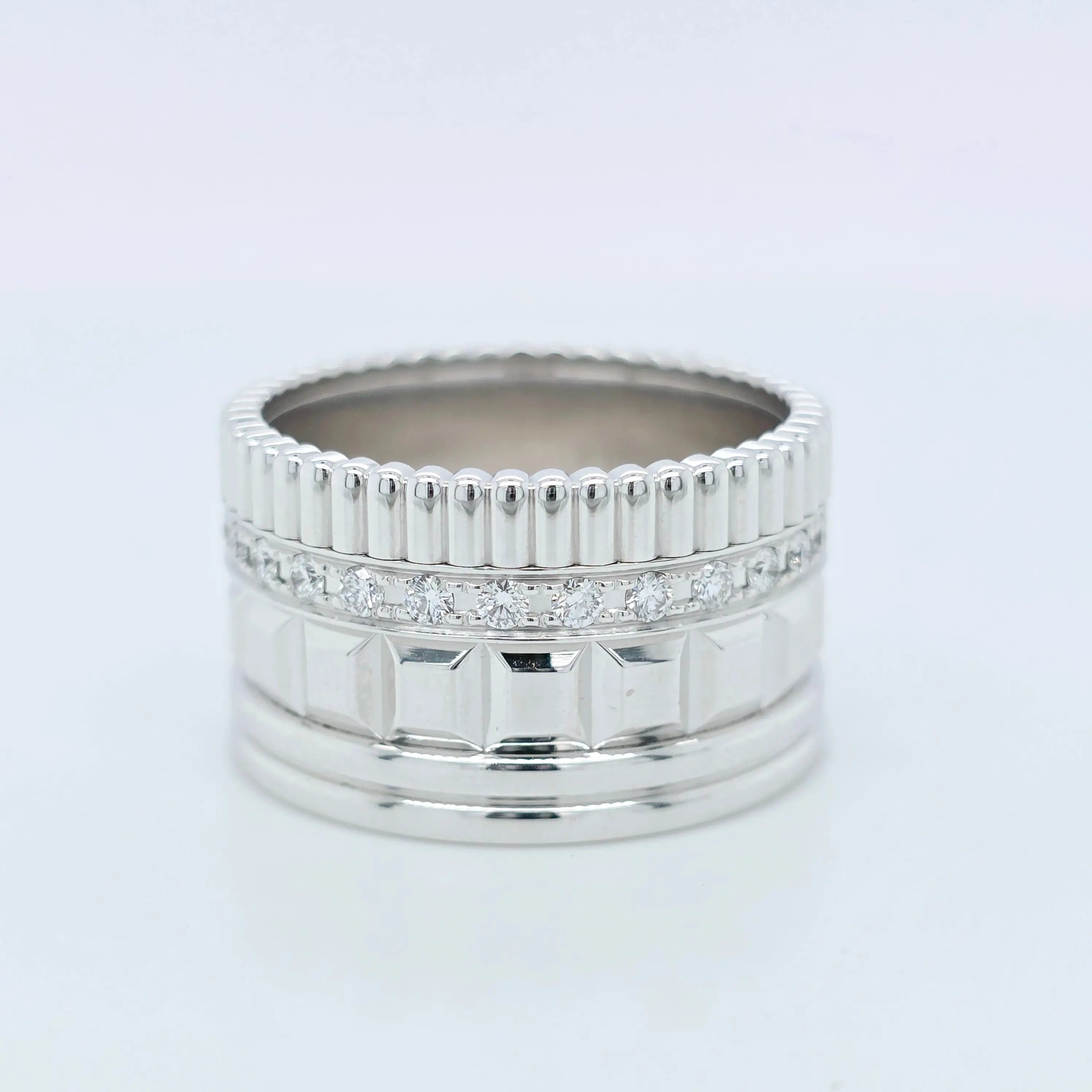 Boucheron Quatre Radiant Edition Ring, 18ct White Gold & Diamond, Size 57/ P 1/2 Chloe's Jewellers