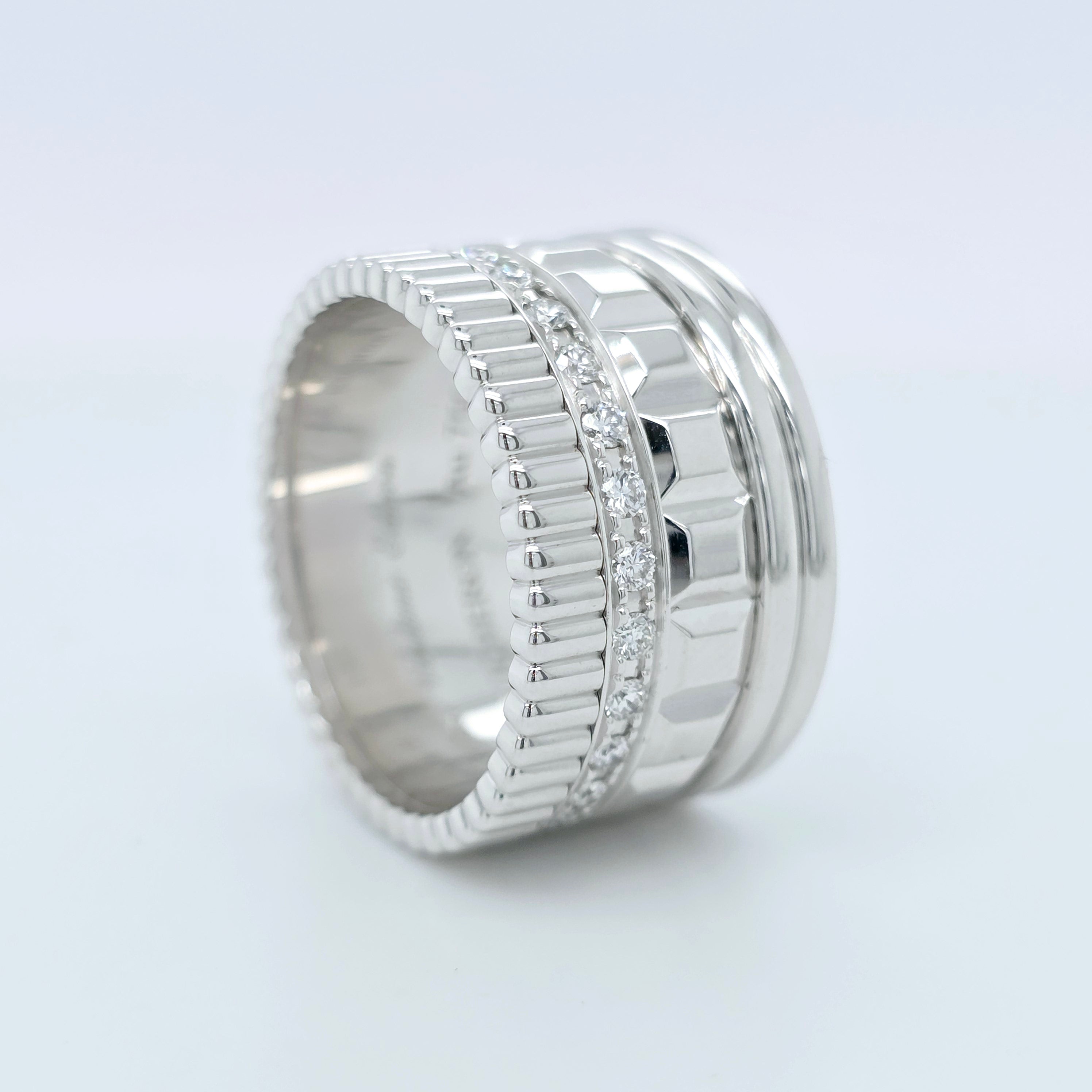 Boucheron Quatre Radiant Edition Ring, 18ct White Gold & Diamond, Size 57/ P 1/2 Chloe's Jewellers